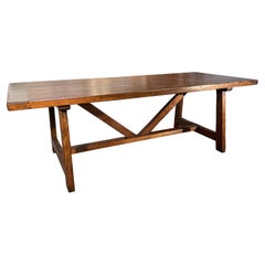 Reproducción Antigua de Mesa Estilo Fratino de Castaño Italiano del Siglo XVII