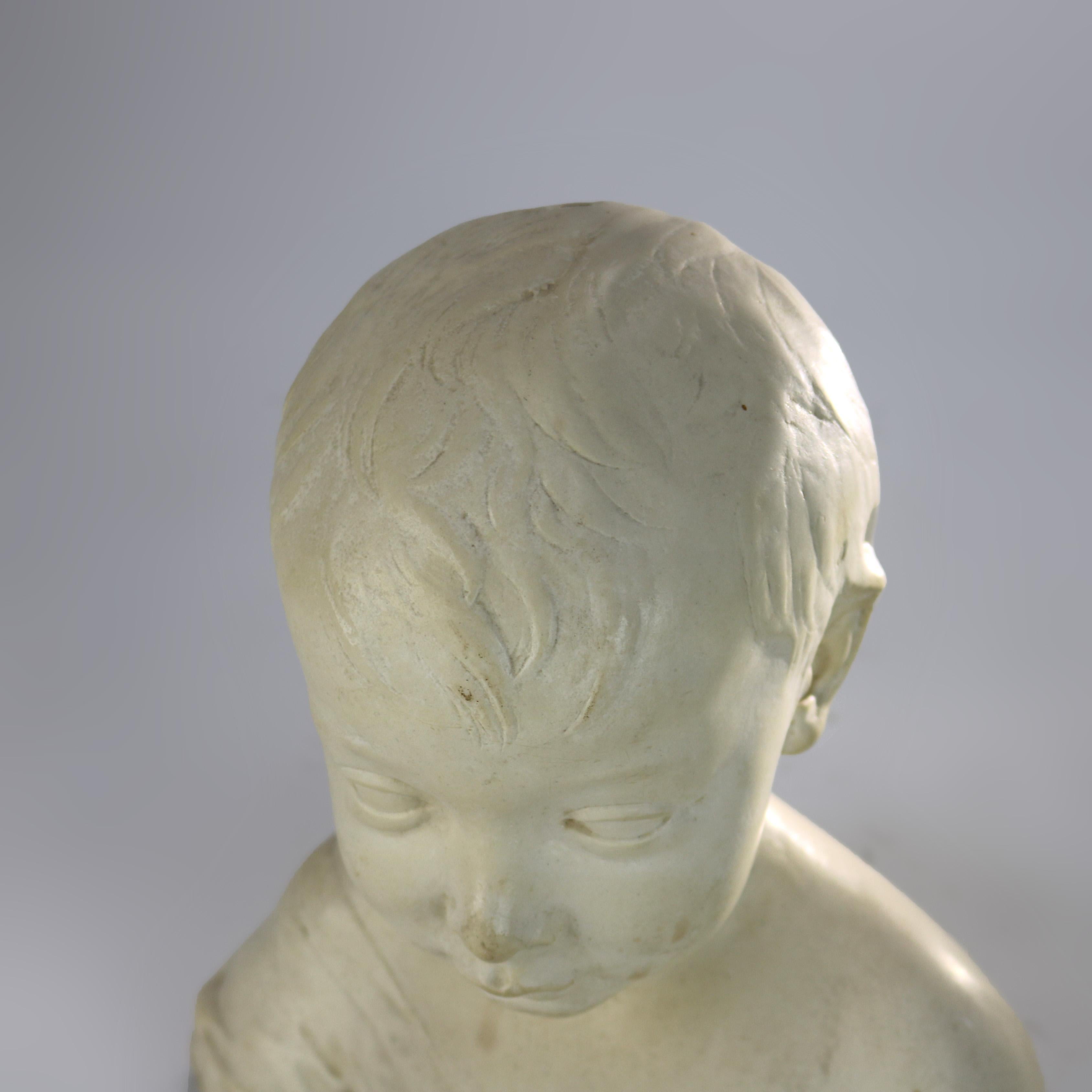 Reproduction ancienne de la National Gallery Bust Of A Child Sculpture C1930 Bon état - En vente à Big Flats, NY