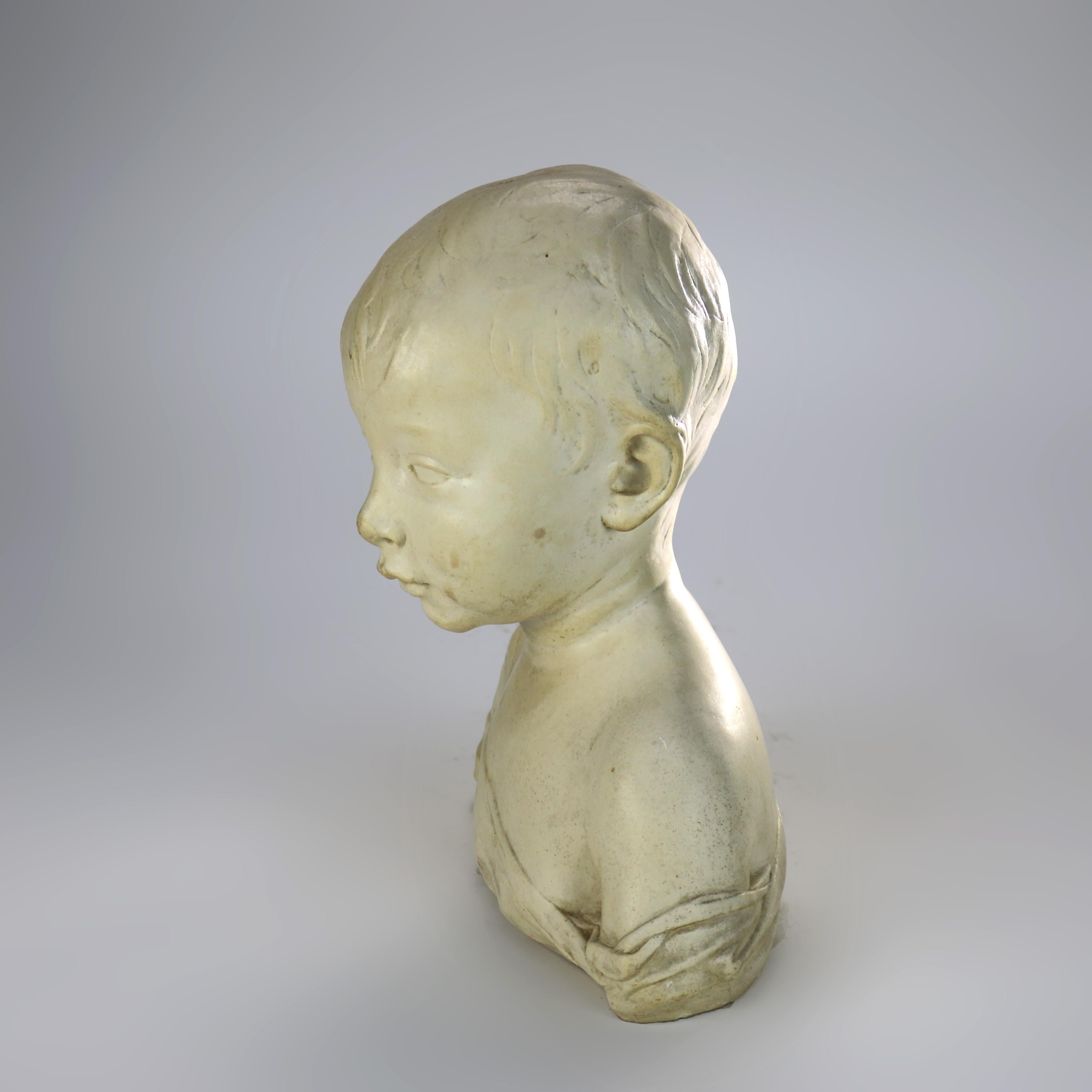 20ième siècle Reproduction ancienne de la National Gallery Bust Of A Child Sculpture C1930 en vente