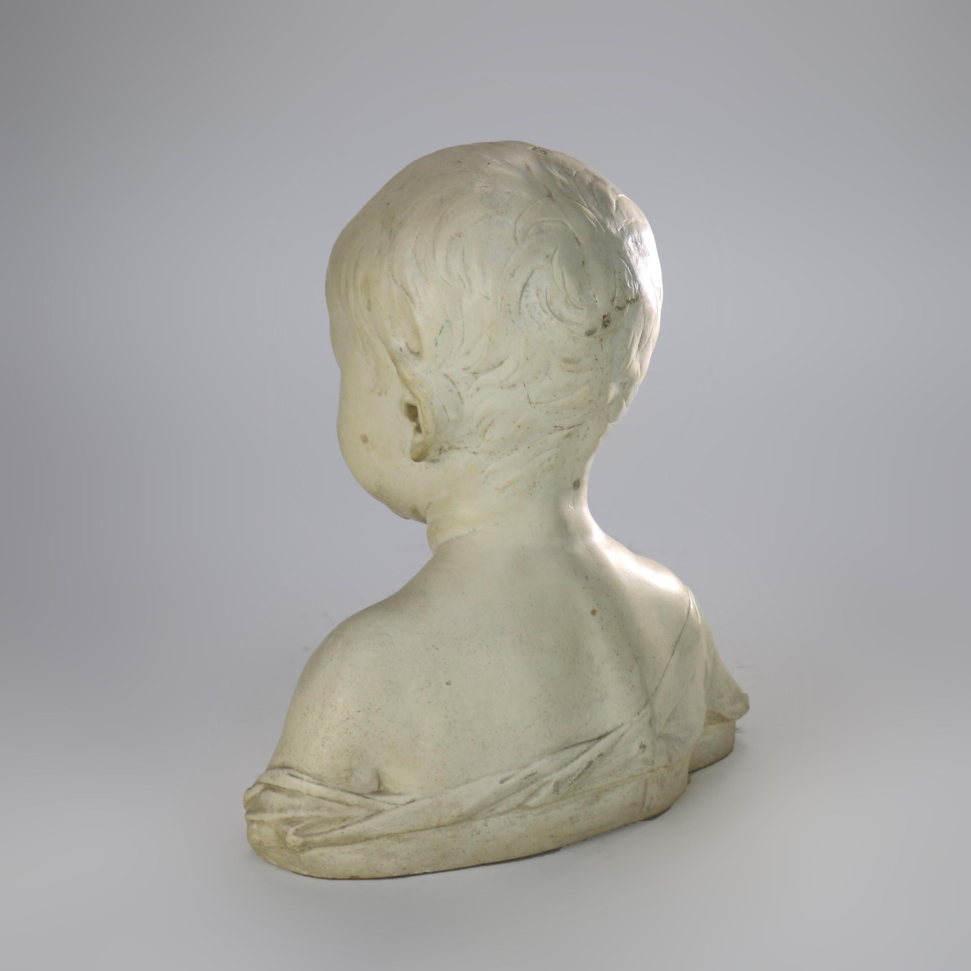 Plâtre Reproduction ancienne de la National Gallery Bust Of A Child Sculpture C1930 en vente