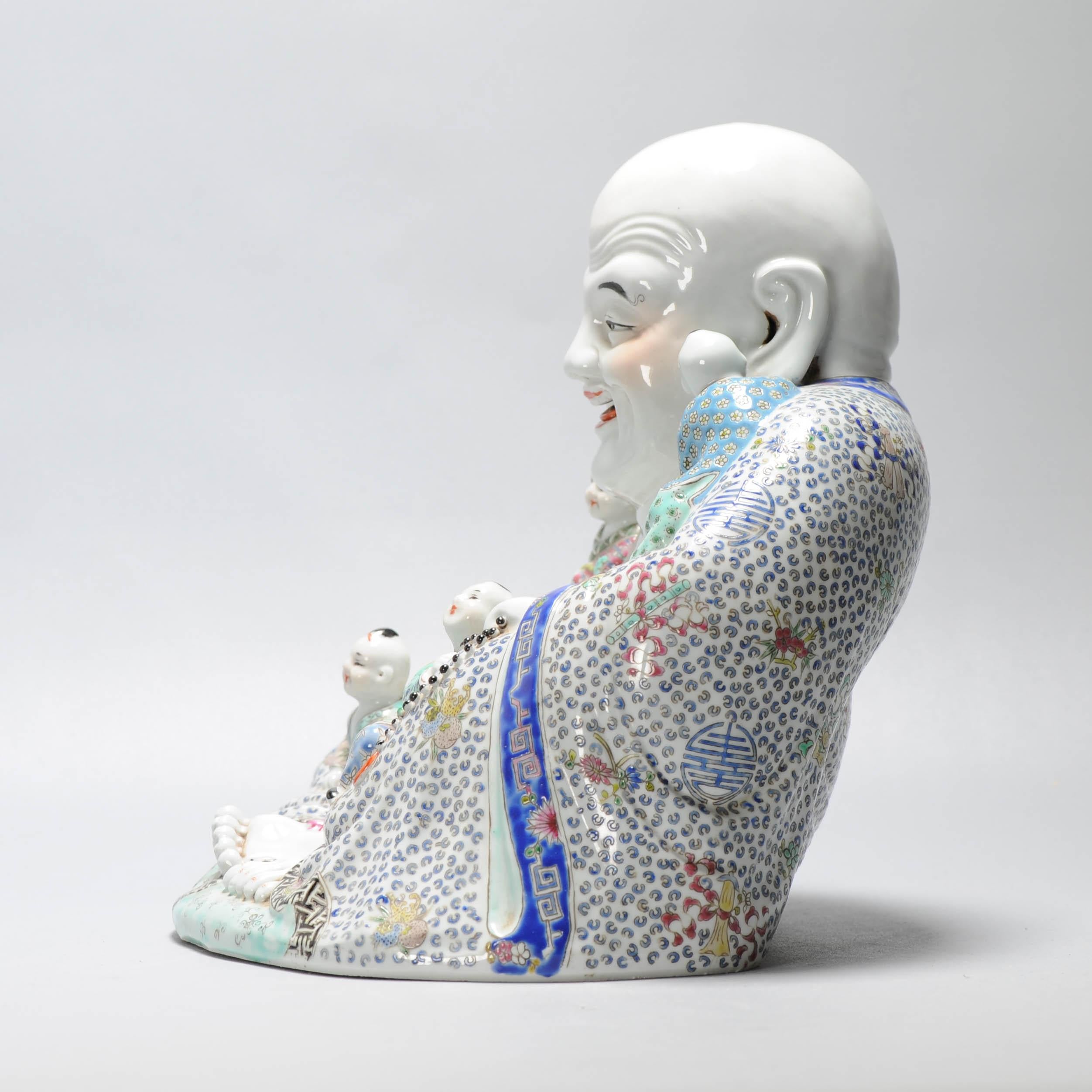 Antique Republic Period 1912-1949 Chinese Porcelain Laughing Buddha 8