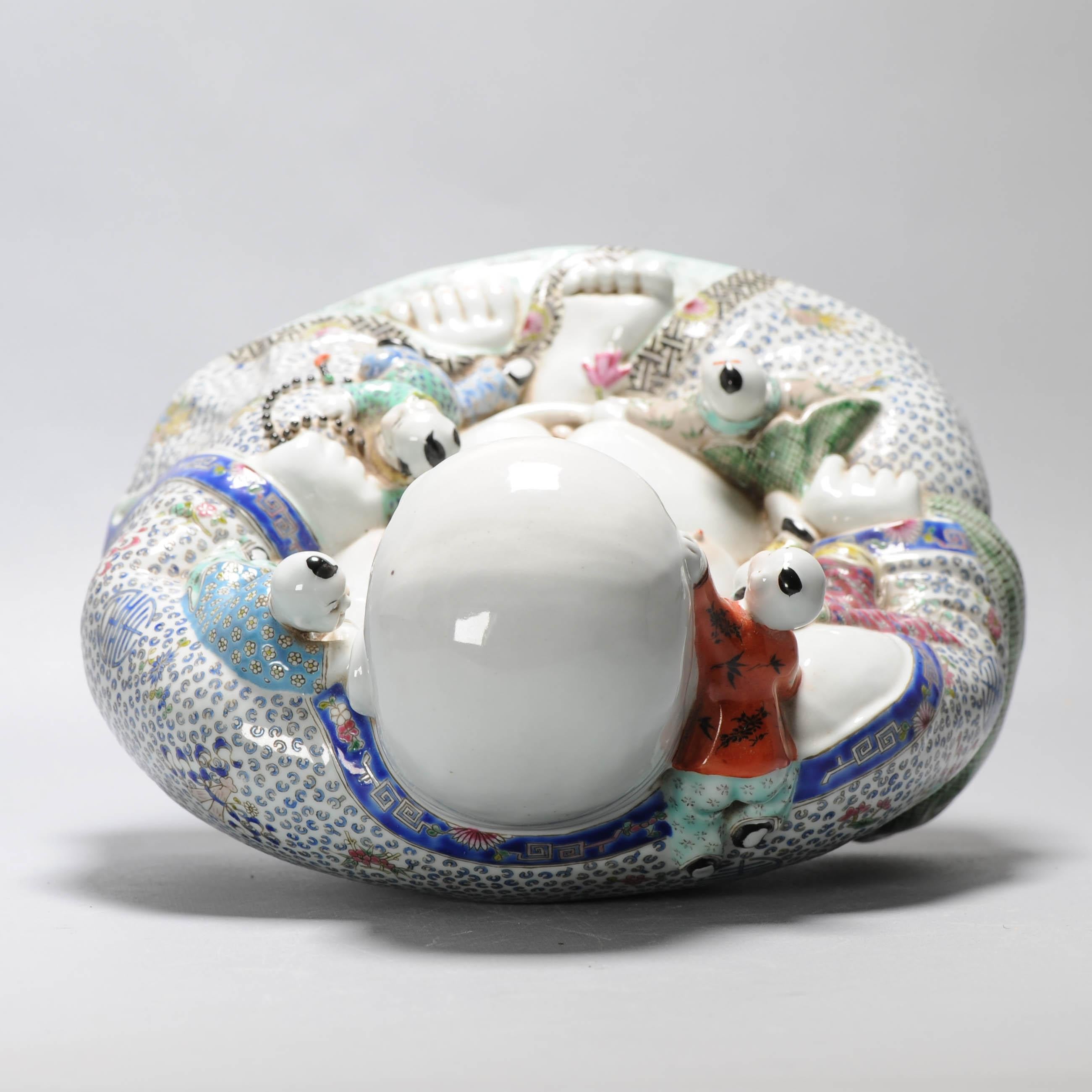 20th Century Antique Republic Period 1912-1949 Chinese Porcelain Laughing Buddha