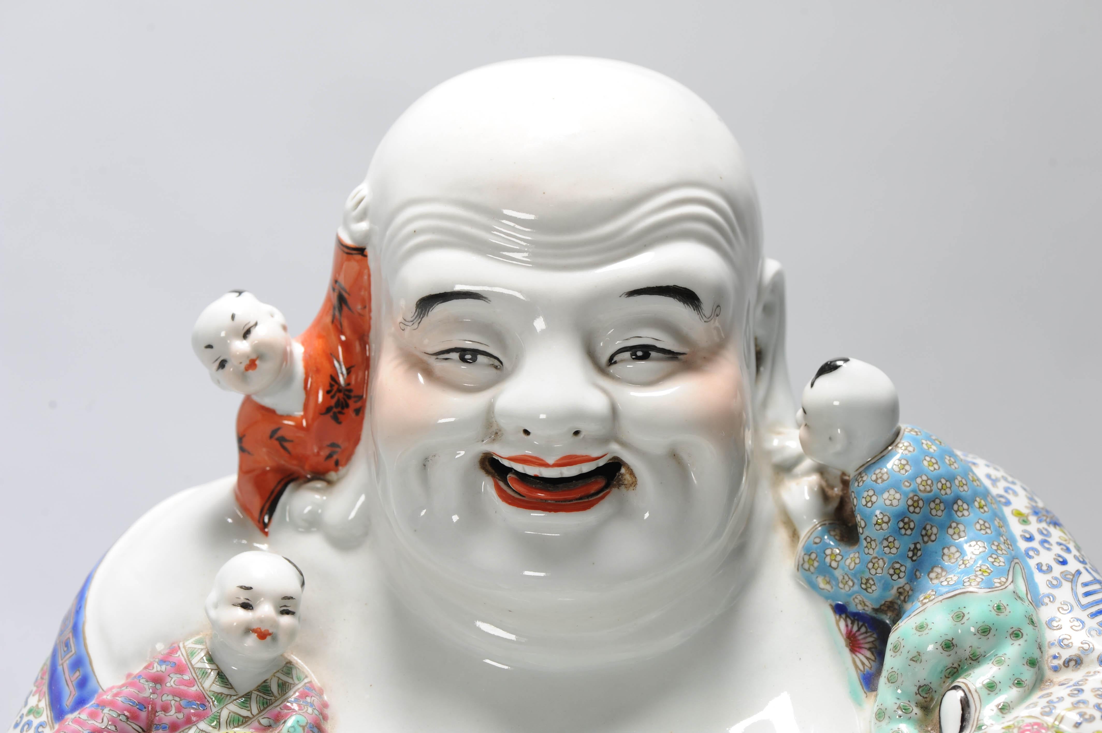 Antique Republic Period 1912-1949 Chinese Porcelain Laughing Buddha 4
