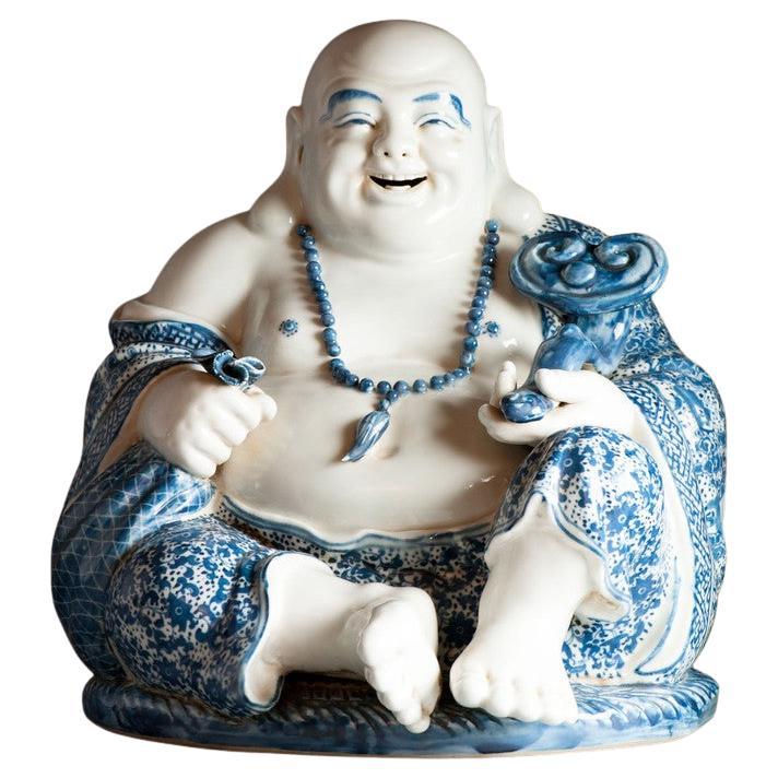 Antiker chinesischer Porzellan-Lachender Buddha aus der Republikzeit 1912-1949 im Angebot