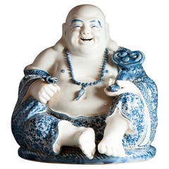 Antiker chinesischer Porzellan-Lachender Buddha aus der Republikzeit 1912-1949