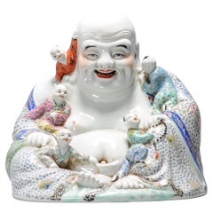 Antique Republic Period 1912-1949 Chinese Porcelain Laughing Buddha