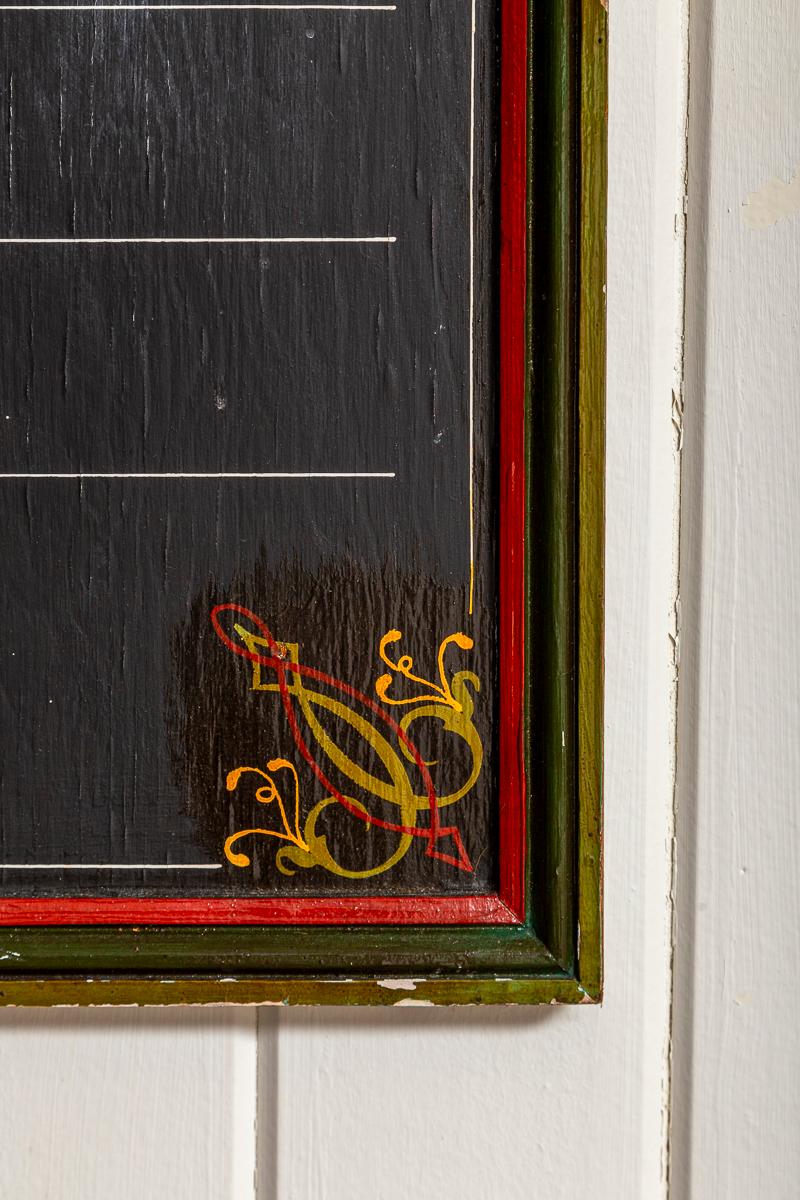Tablero de tiza antiguo para menús de restaurante, hacia 1920 Pintado a mano en venta