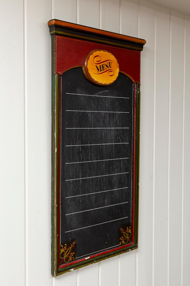 Tablero de tiza antiguo para menús de restaurante, hacia 1920 en Bueno estado para la venta en Chappaqua, NY