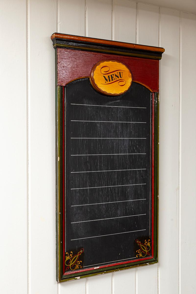 Tablero de tiza antiguo para menús de restaurante, hacia 1920 principios del siglo XX en venta