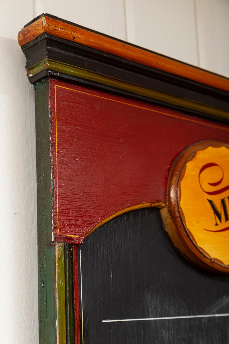 Tablero de tiza antiguo para menús de restaurante, hacia 1920 en venta 1