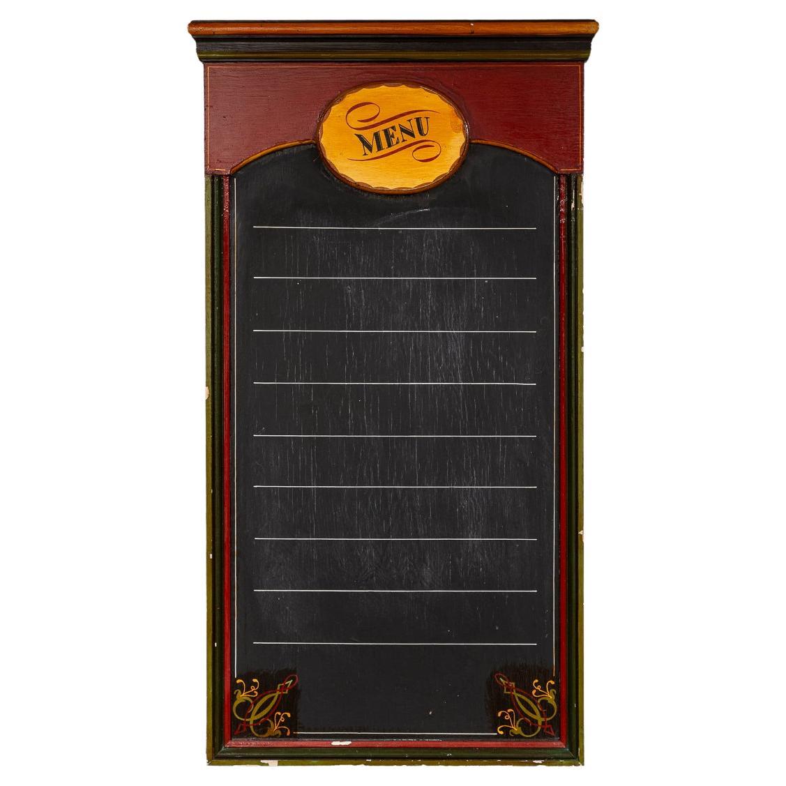 Tablero de tiza antiguo para menús de restaurante, hacia 1920