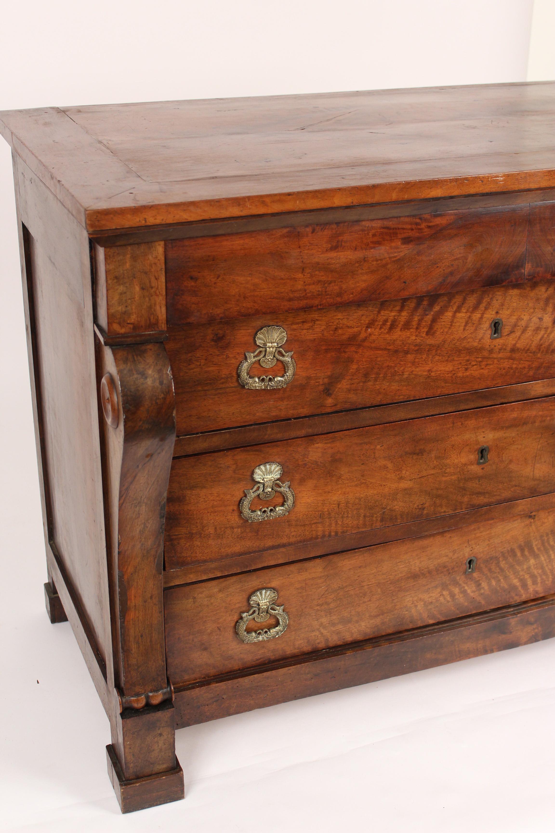 Antique Restauration Style Walnut Chest of Drawers 1