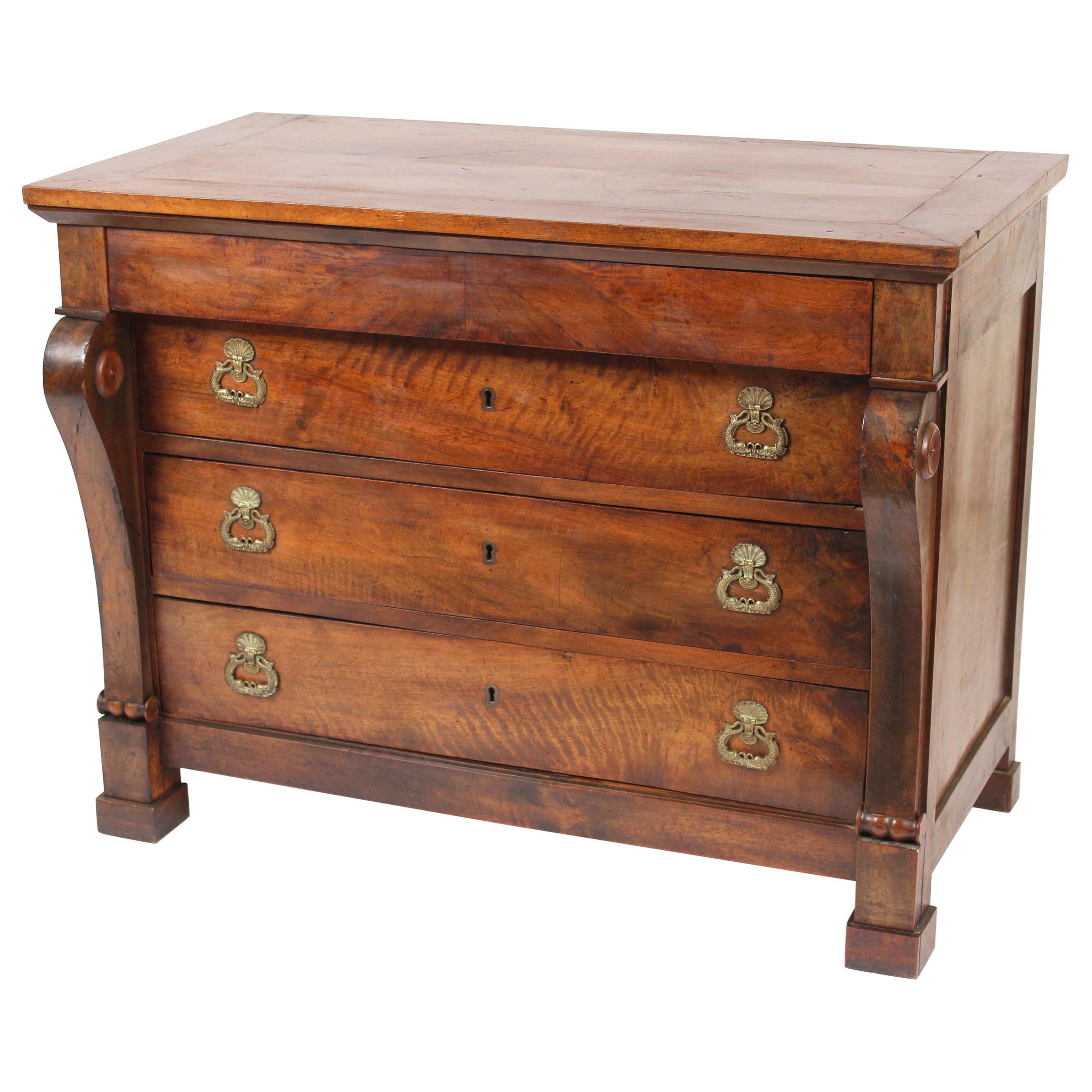Antique Restauration Style Walnut Chest of Drawers