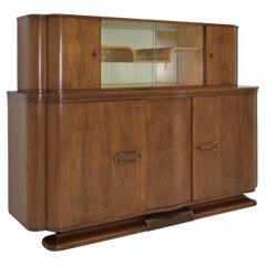 Used! Restored Art Deco Sideboard Display Cabinet Dining Room Walnut