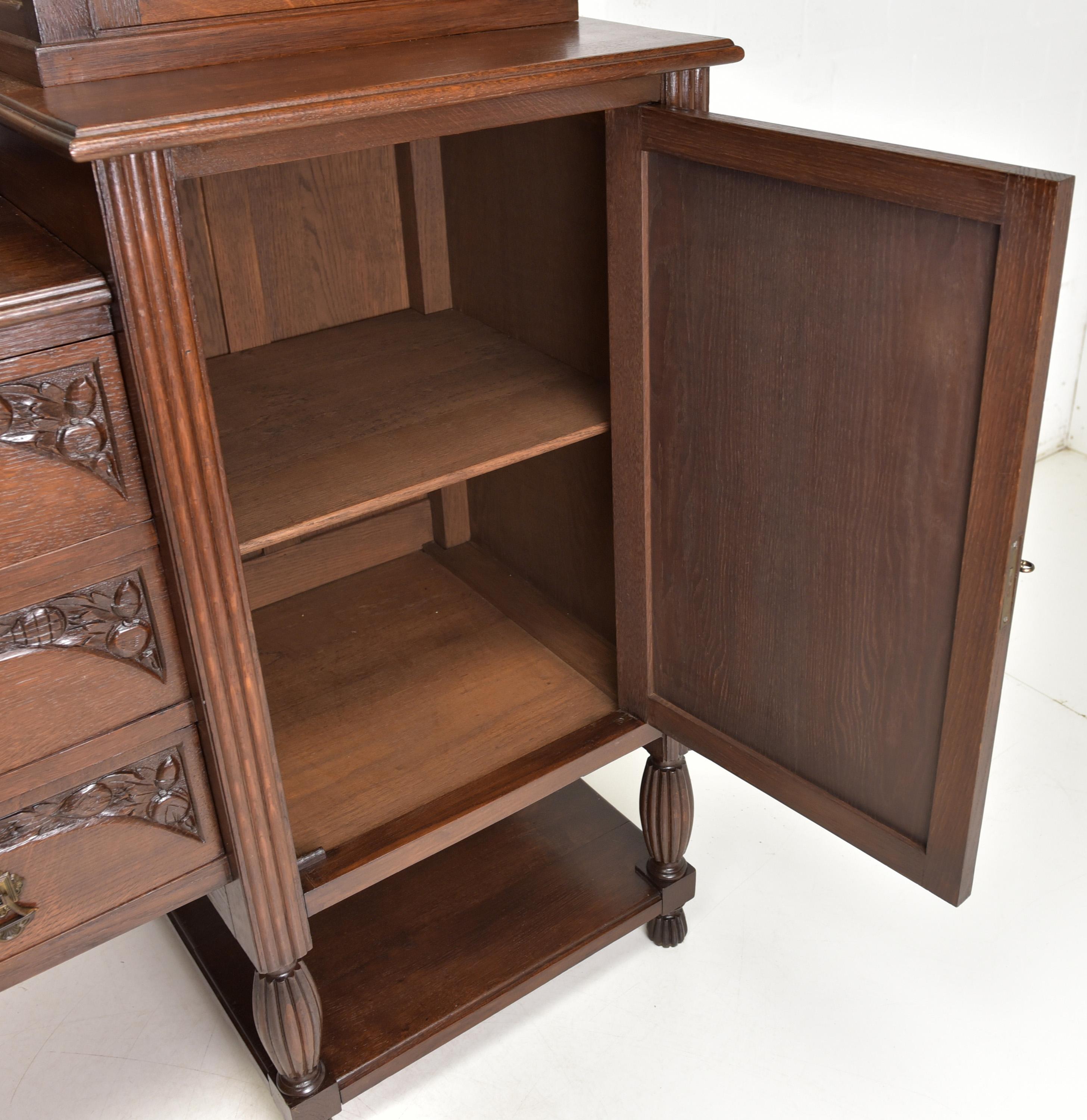20th Century Antique Restored Art Deco Sideboard Display Cabinet in Oak For Sale