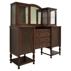 Antique Restored Art Deco Sideboard Display Cabinet in Oak