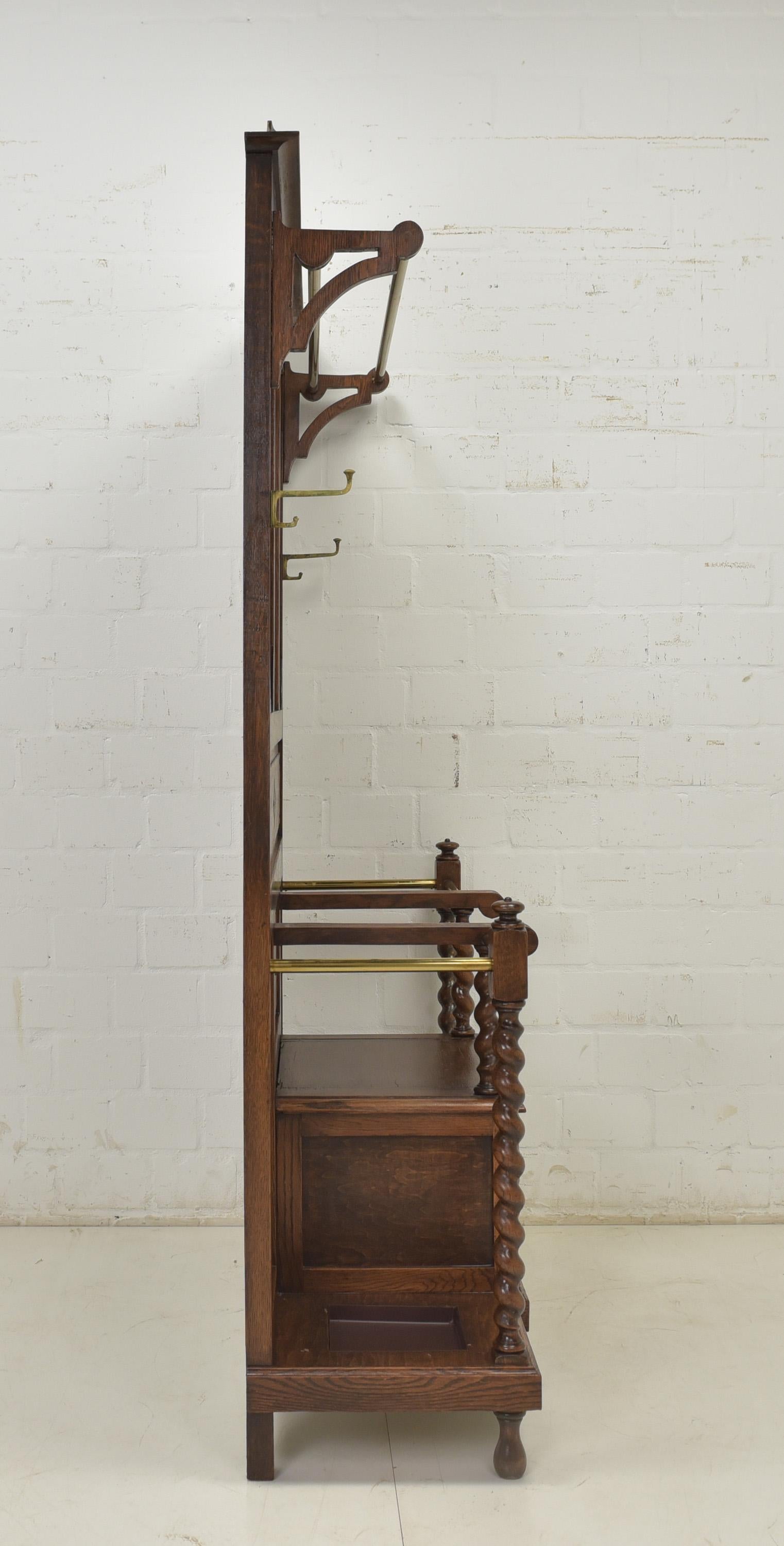 Antique Restored Art Deco Wardrobe with Bench and Mirror (Circa 1925) 4