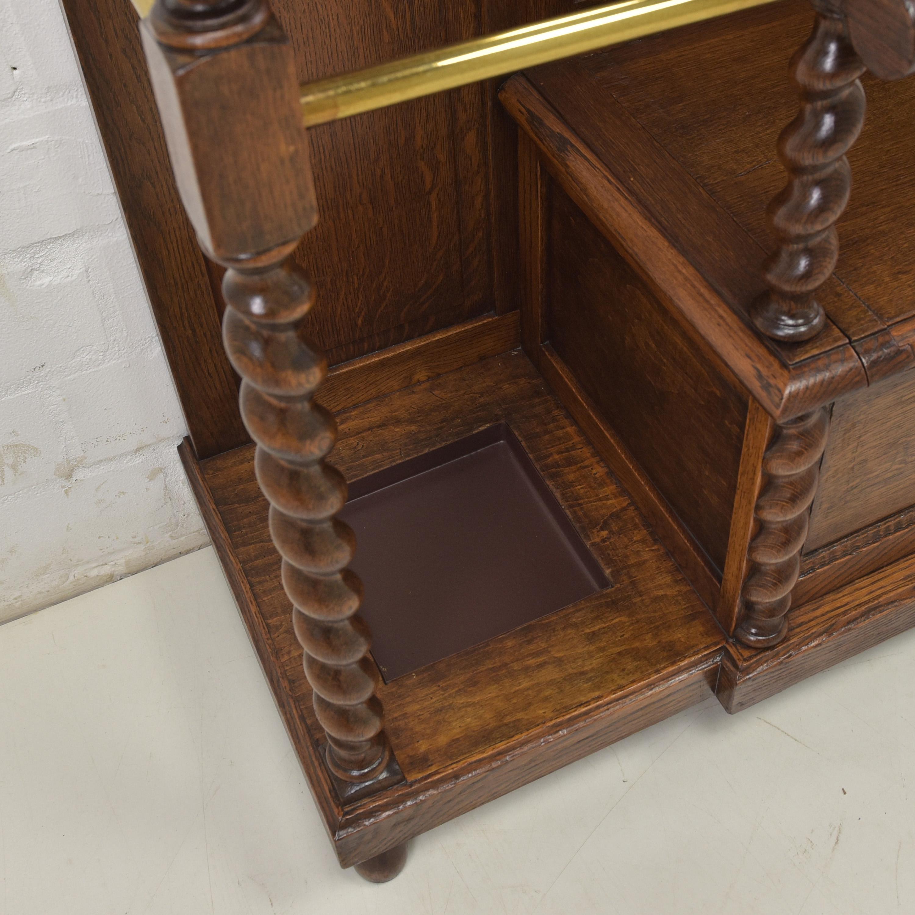European Antique Restored Art Deco Wardrobe with Bench and Mirror (Circa 1925)