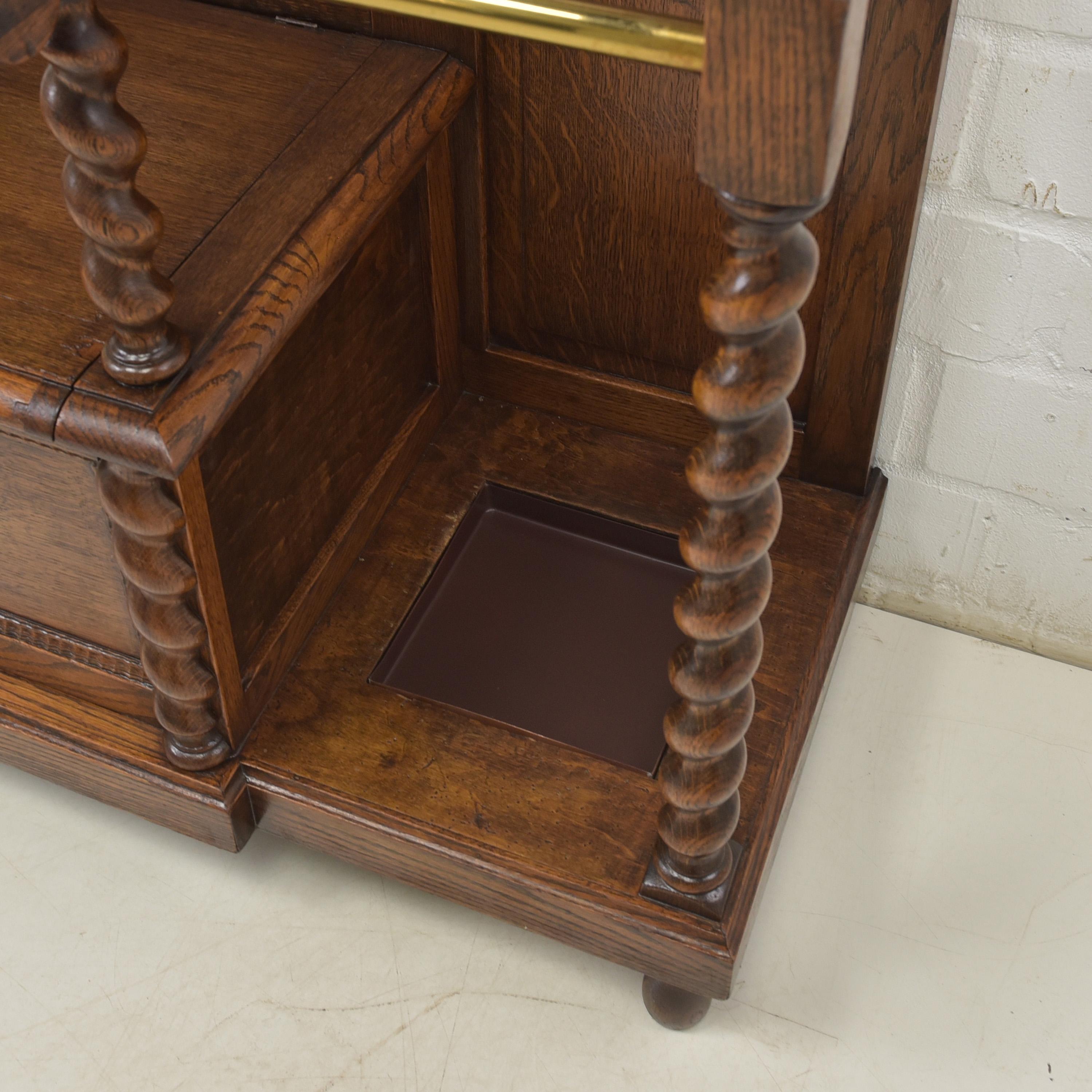 20th Century Antique Restored Art Deco Wardrobe with Bench and Mirror (Circa 1925)