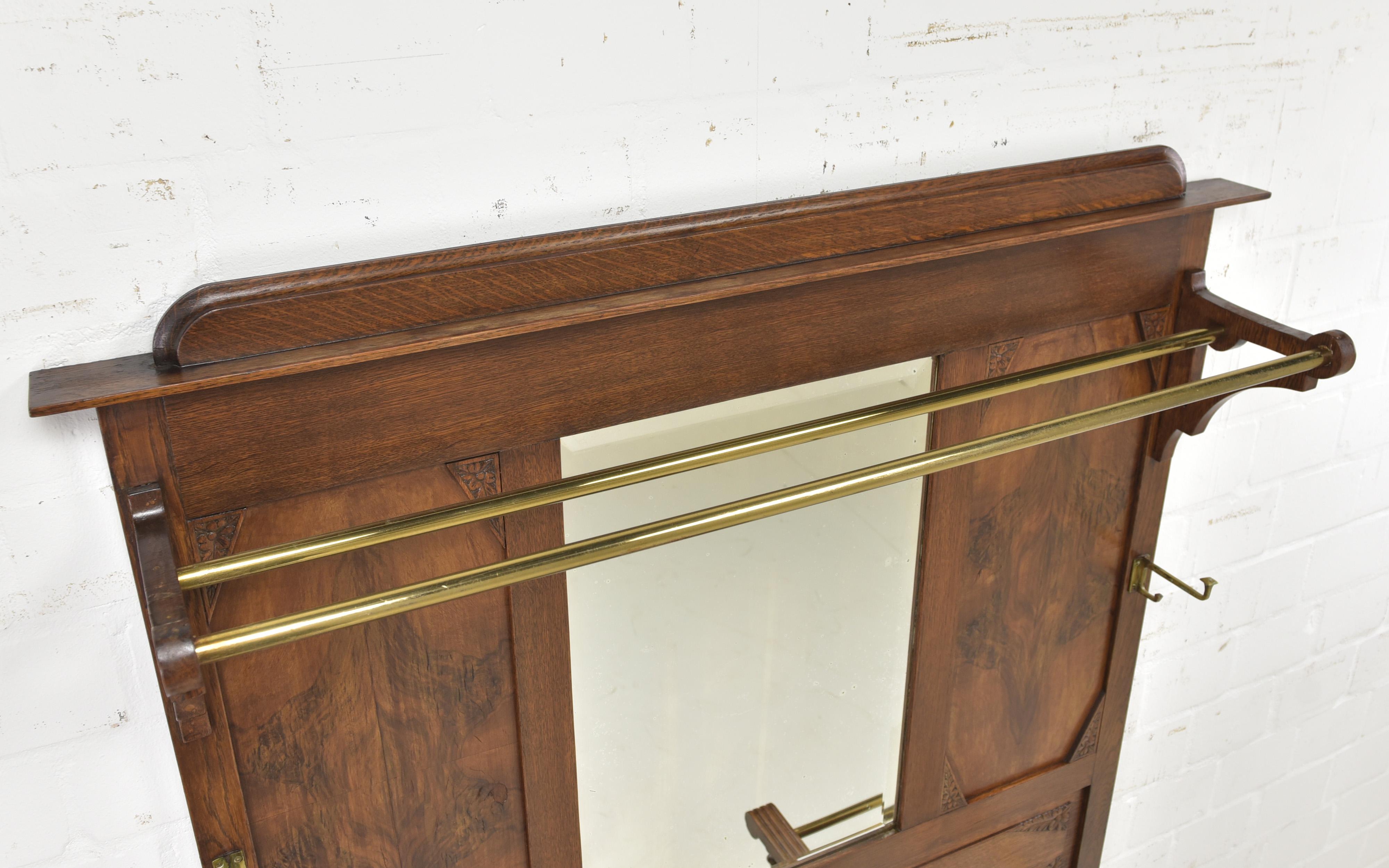 Antique Restored Art Deco Wardrobe with Bench and Mirror (Circa 1925) 1