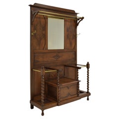 Antique Restored Art Deco Wardrobe with Bench and Mirror (Circa 1925)