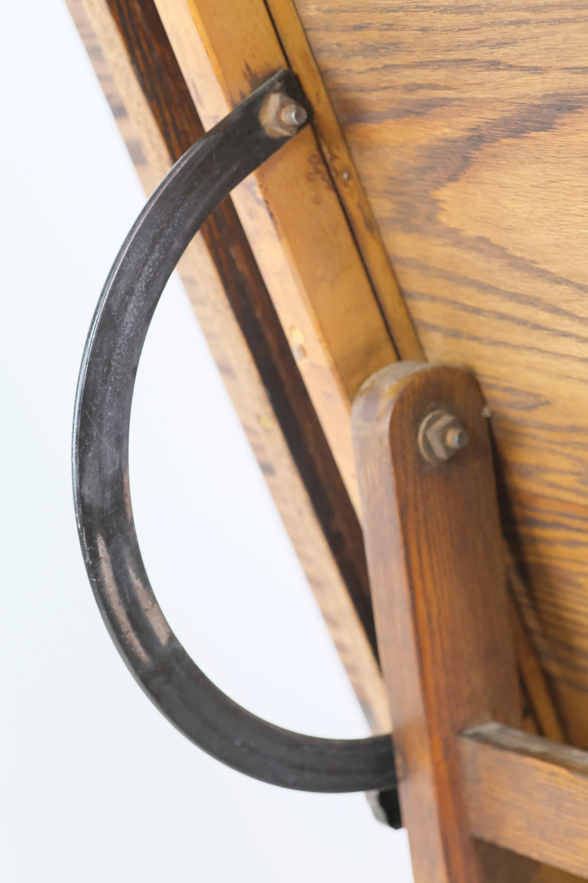 Steel Antique Restored Hamilton Oak Architect's Drafting Table