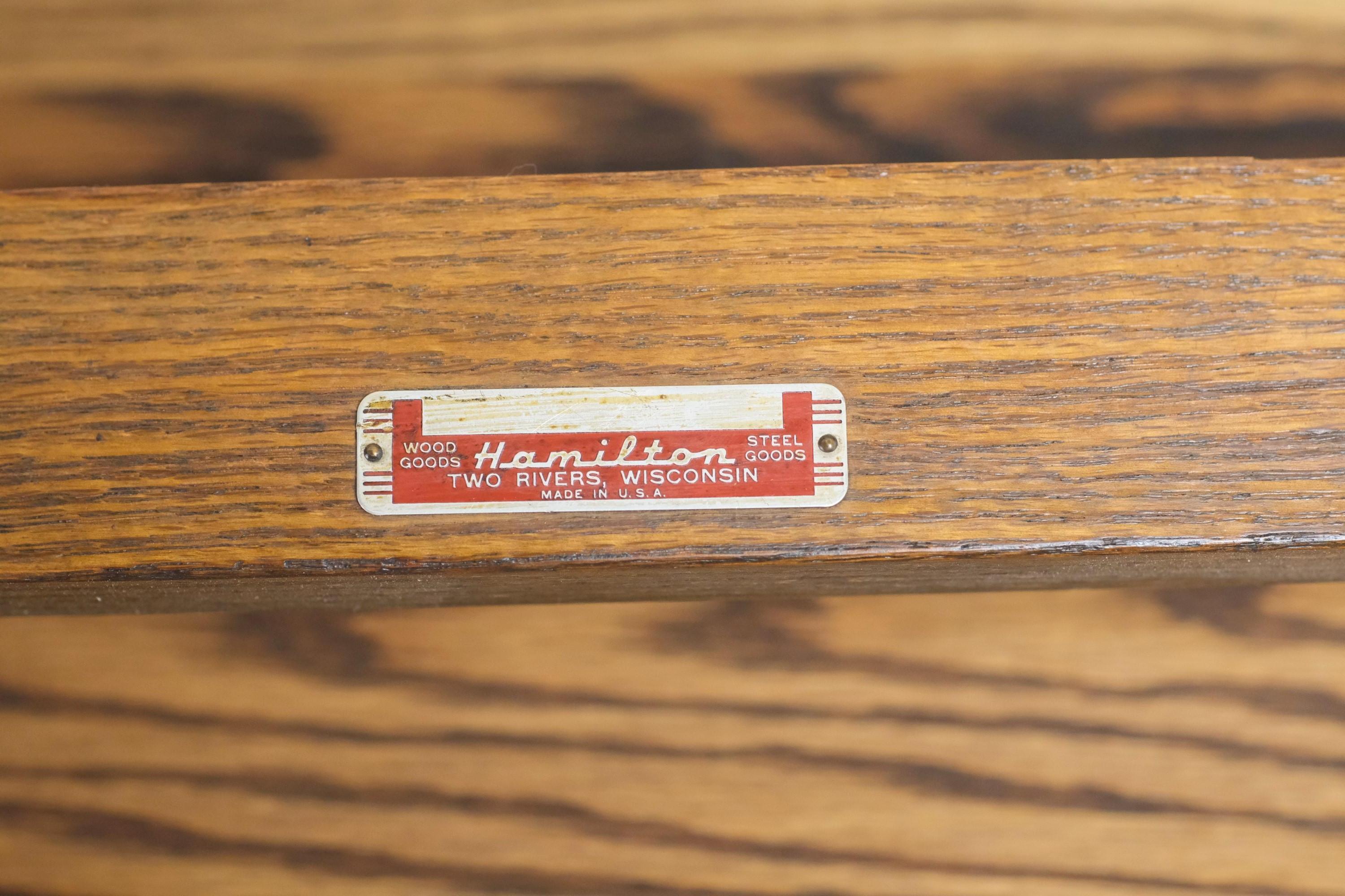 20th Century Antique Restored Hamilton Oak Architect's Drafting Table