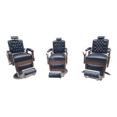 Antique Restored Koken Hydraulic Barber Chairs – Set of 3