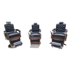 Antique Restored Koken Hydraulic Barber Chairs – Set of 3