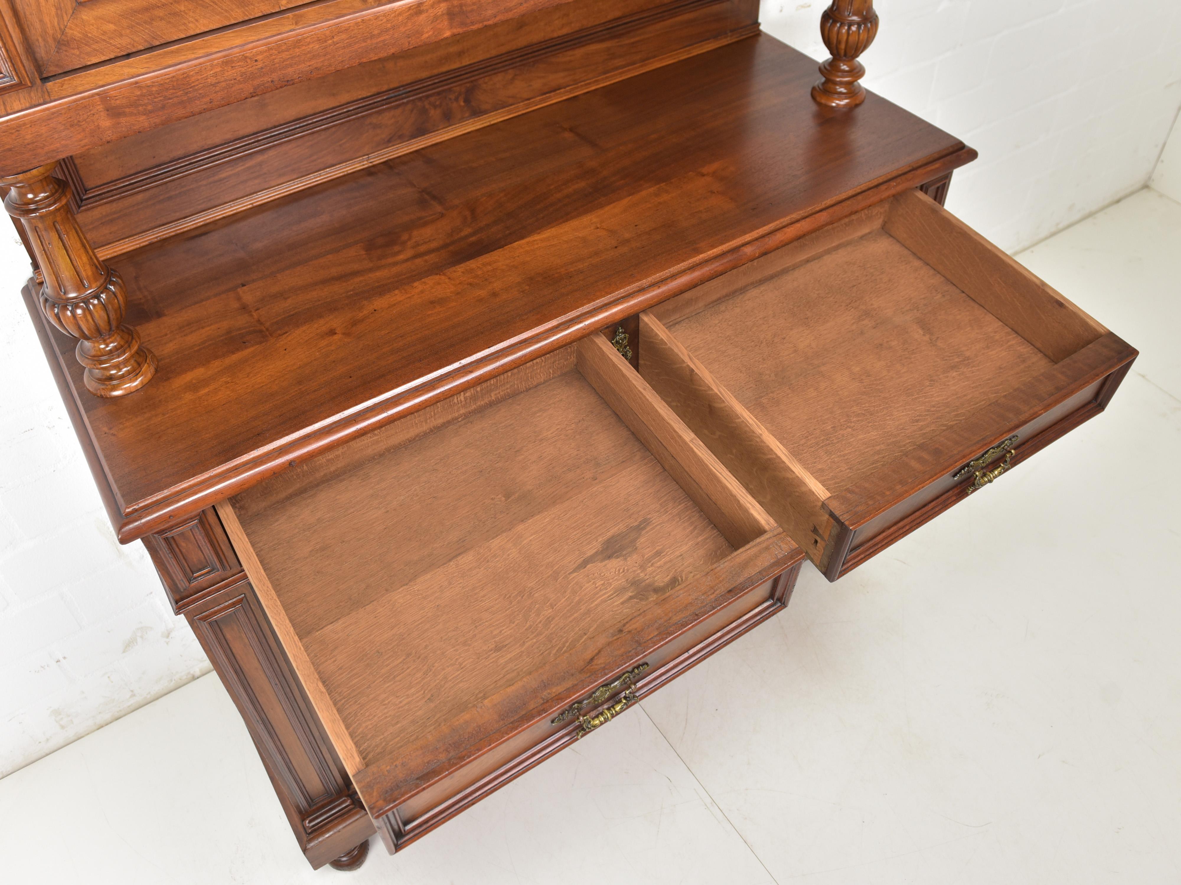 Mirror Antique Restored Sideboard from the Gründerzeit Era (circa 1900) For Sale