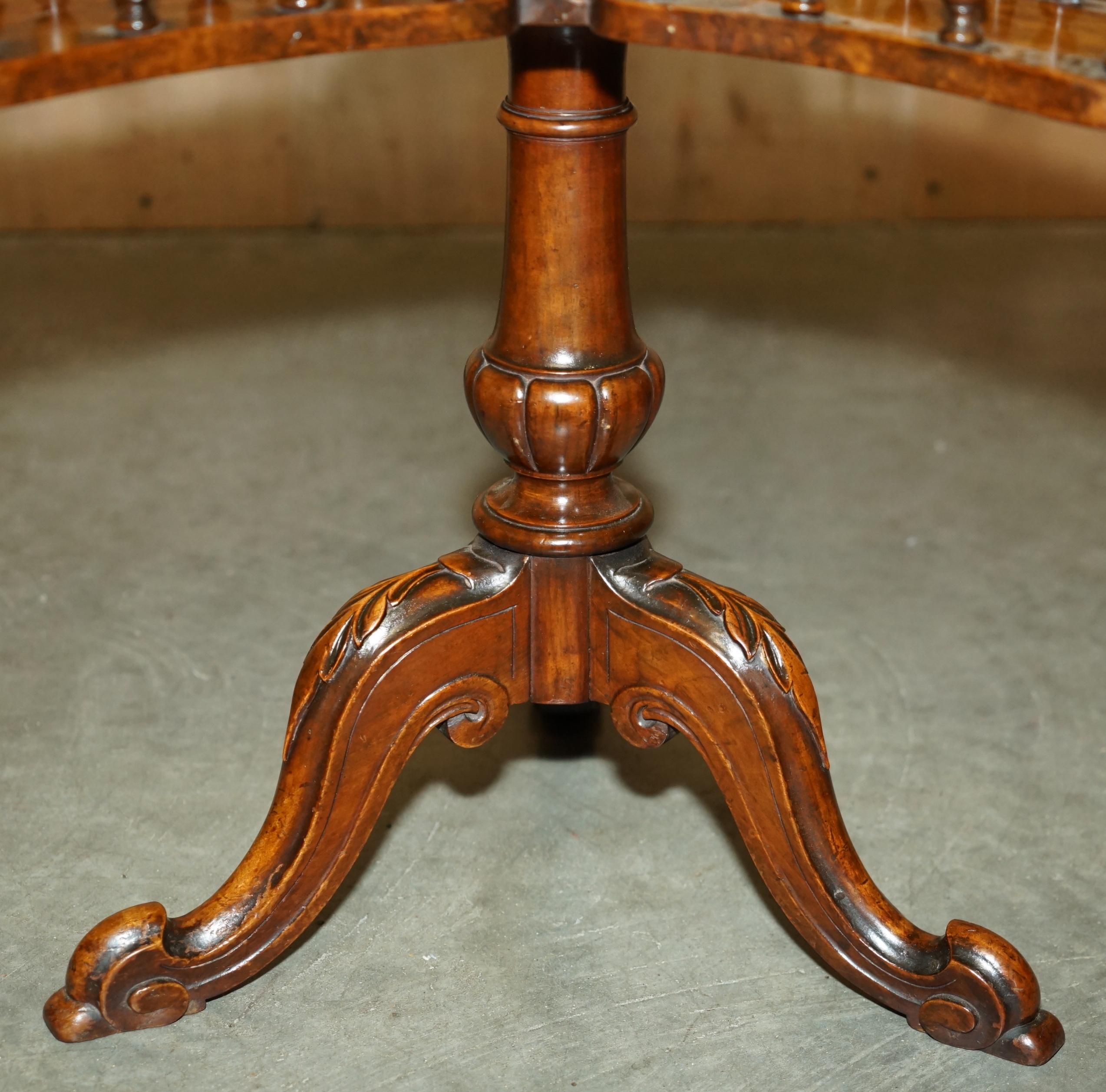 ANTIQUE RESTORED ViCTORIAN BURL WALNUT LIBRARY REVOLVING BOOK TABLE BOOKCASE For Sale 2