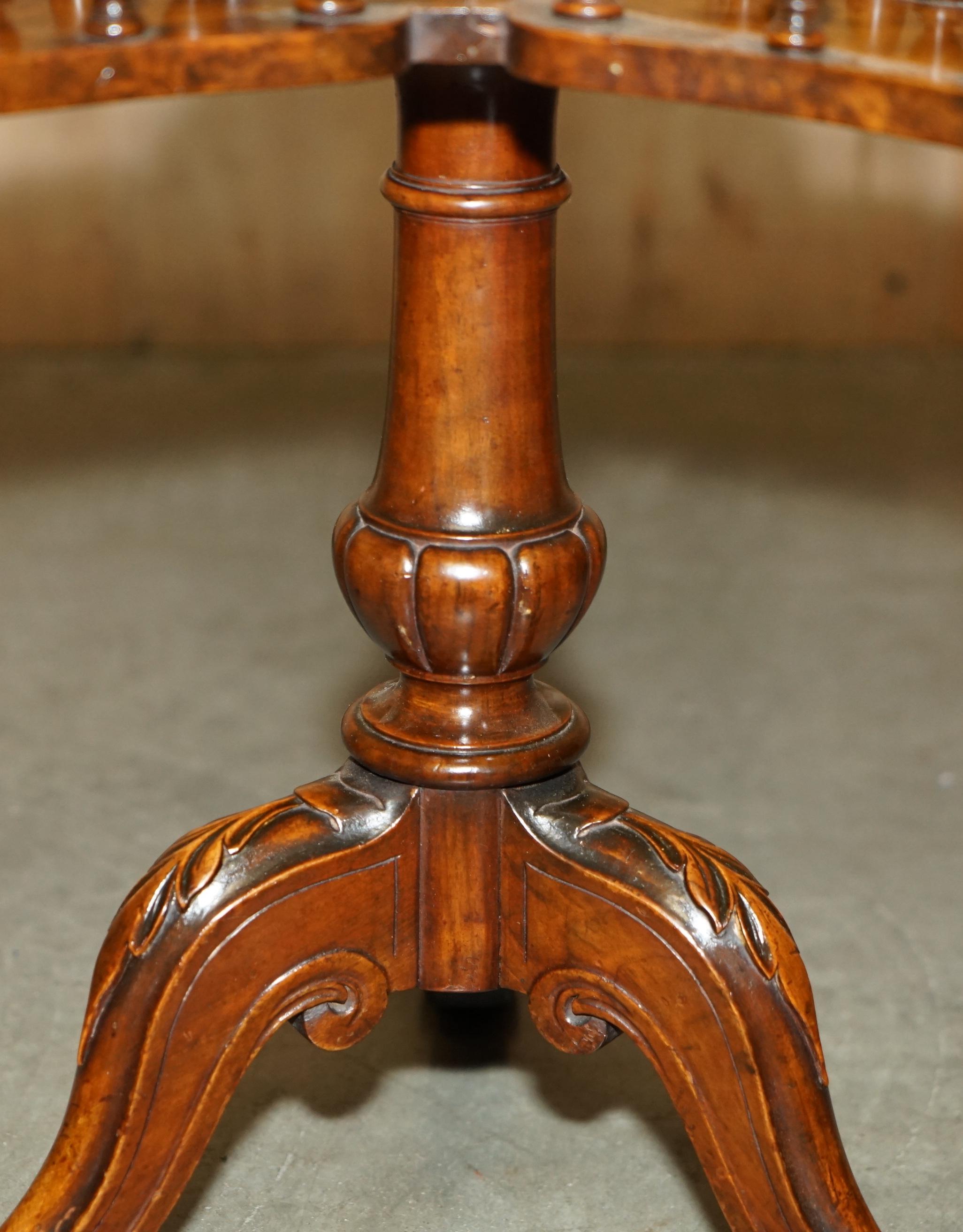 ANTIQUE RESTORED ViCTORIAN BURL WALNUT LIBRARY REVOLVING BOOK TABLE BOOKCASE For Sale 3