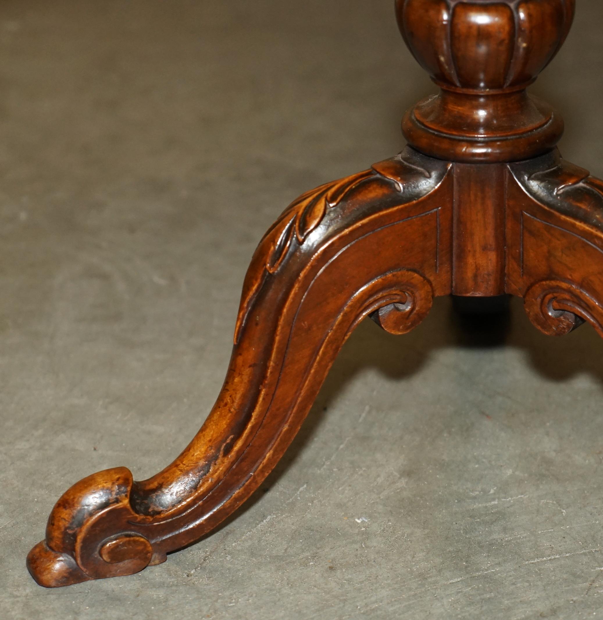 ANTIQUE RESTORED ViCTORIAN BURL WALNUT LIBRARY REVOLVING BOOK TABLE BOOKCASE For Sale 4