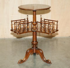 ANTIQUE RESTORED ViCTORIAN BURL WALNUT LIBRARY REVOLVING BOOK TABLE BOOKCASE