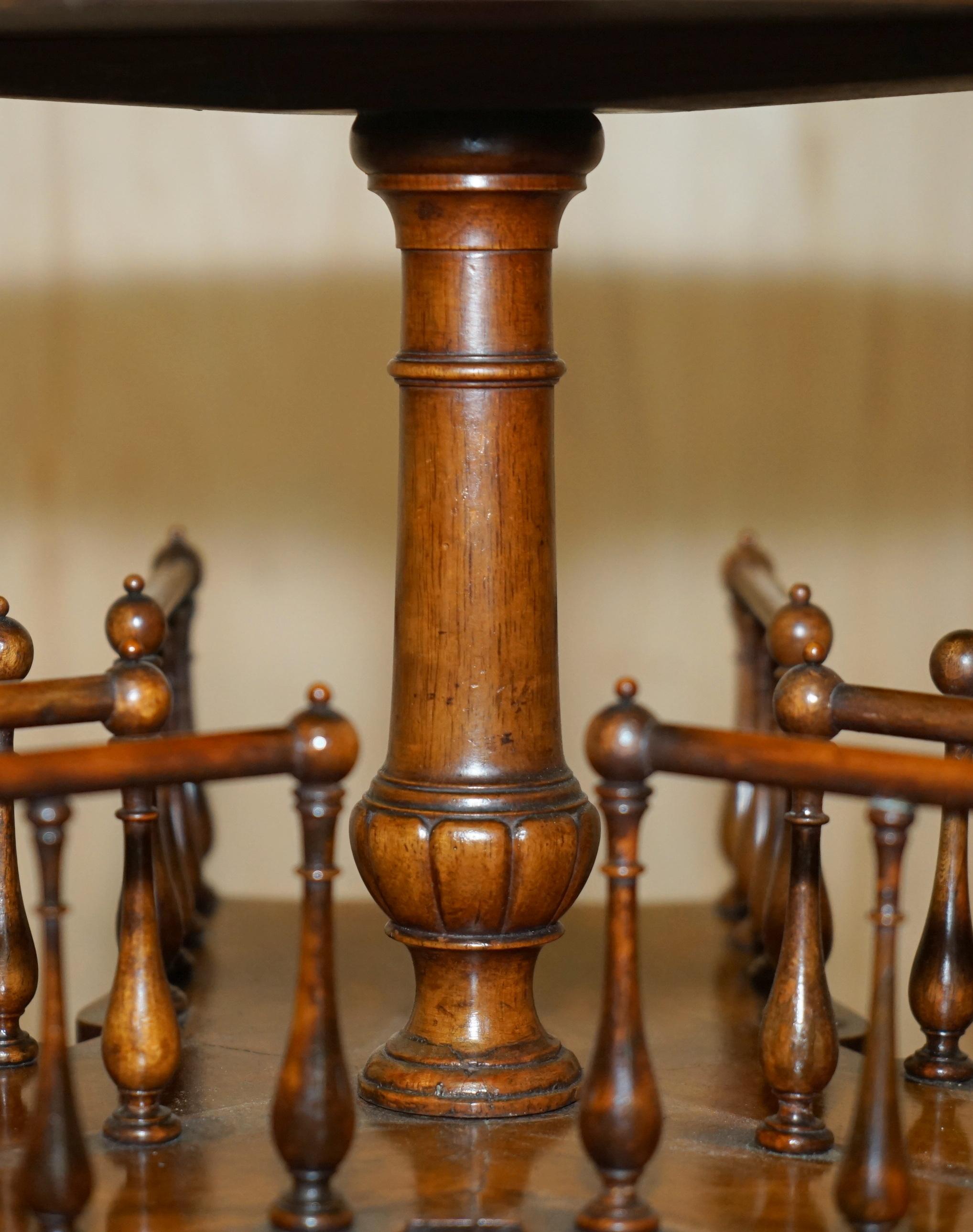 ANTIQUE RESTORED ViCTORIAN BURL WALNUT LIBRARY REVOLVING BOOK TABLE BOOKCASE For Sale 1