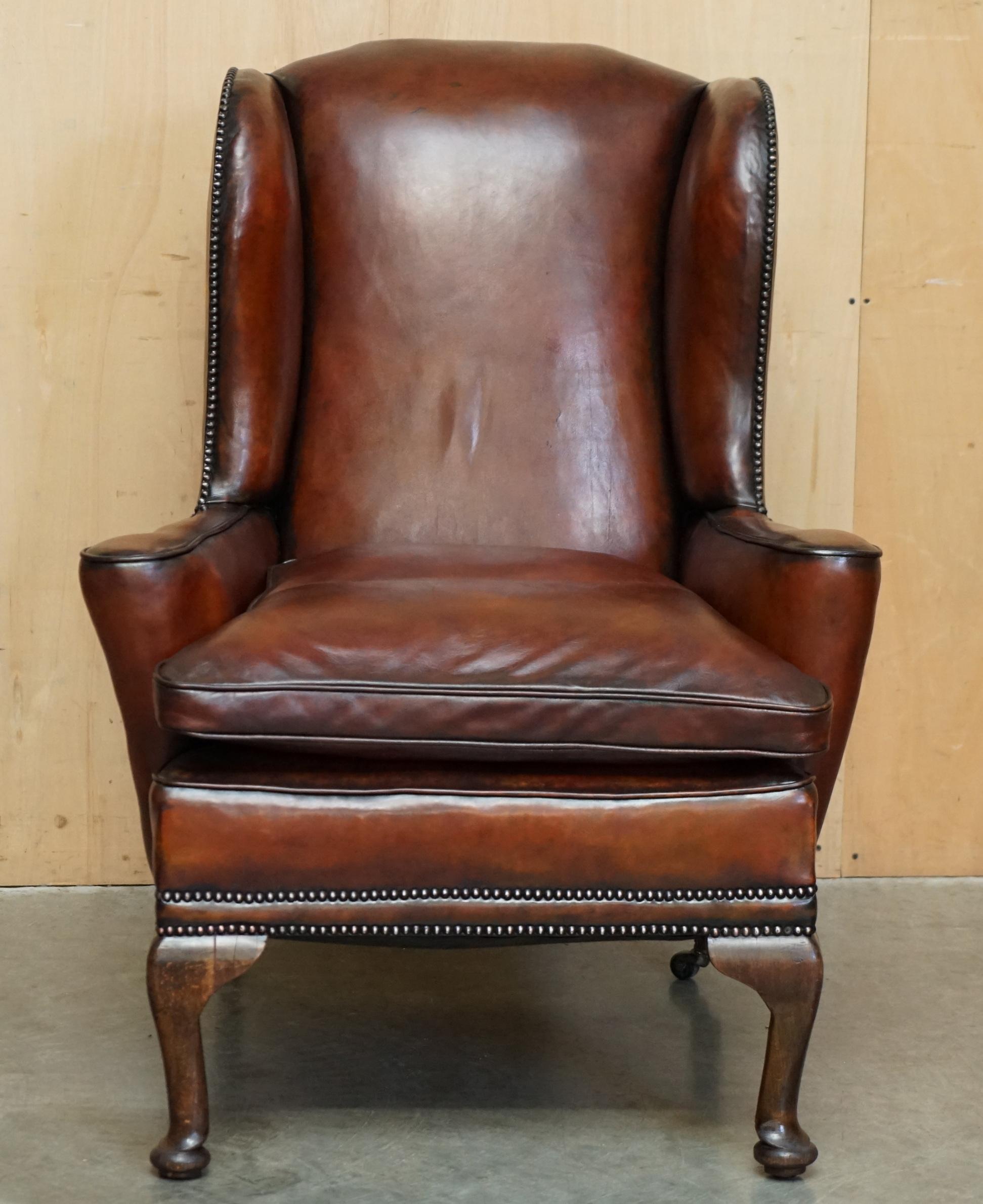 Royal House Antiques

Royal House Antiques is delighted to offer for sale this stunning, fully restored, hand dyed, Victorian Circa 1880-1900 Wingback armchair with Porcelain castors to the rear and feather filled seat cushion 

Please note the