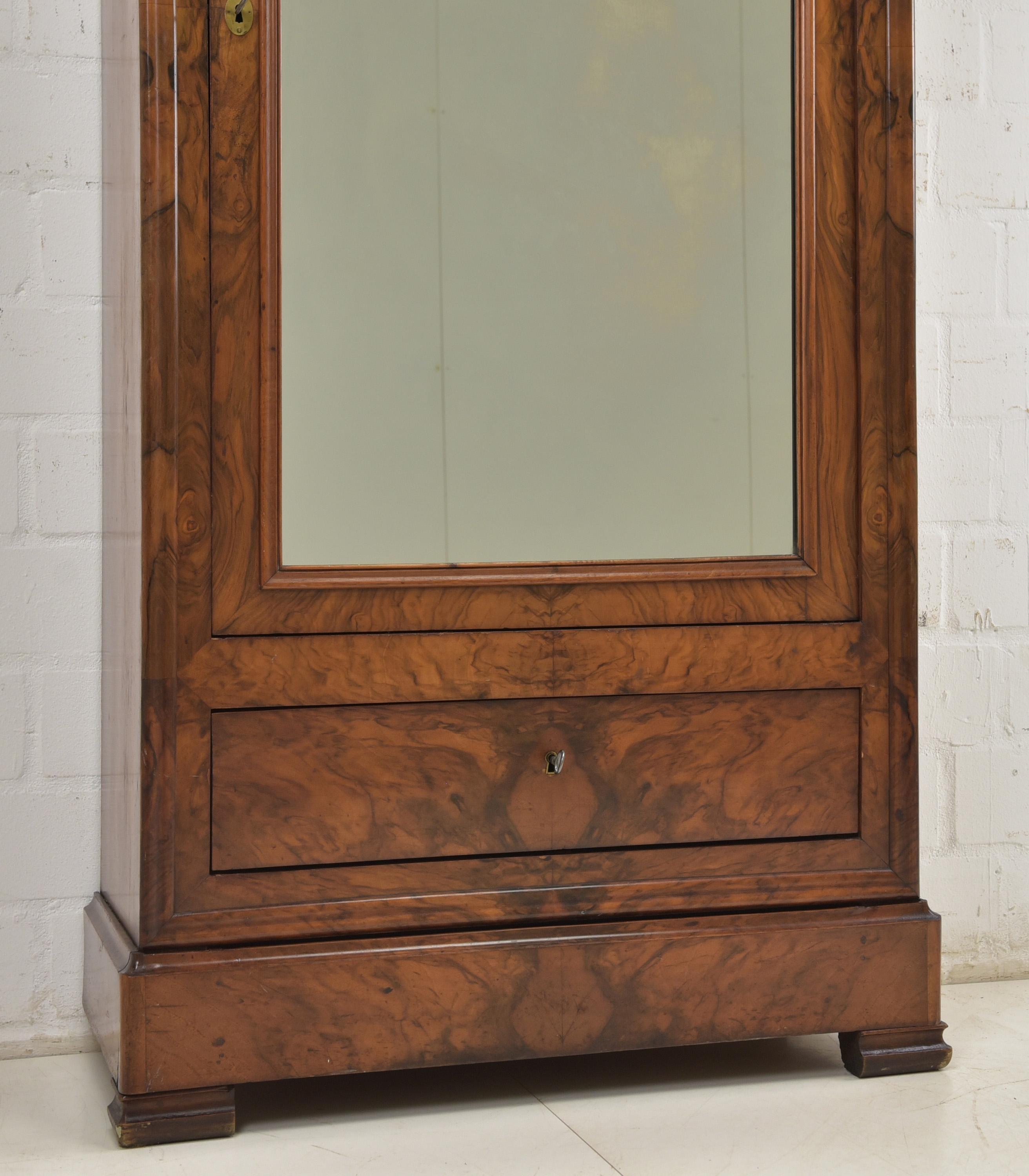 Antique Restored Walnut Louis Philippe Hallway Cabinet 3