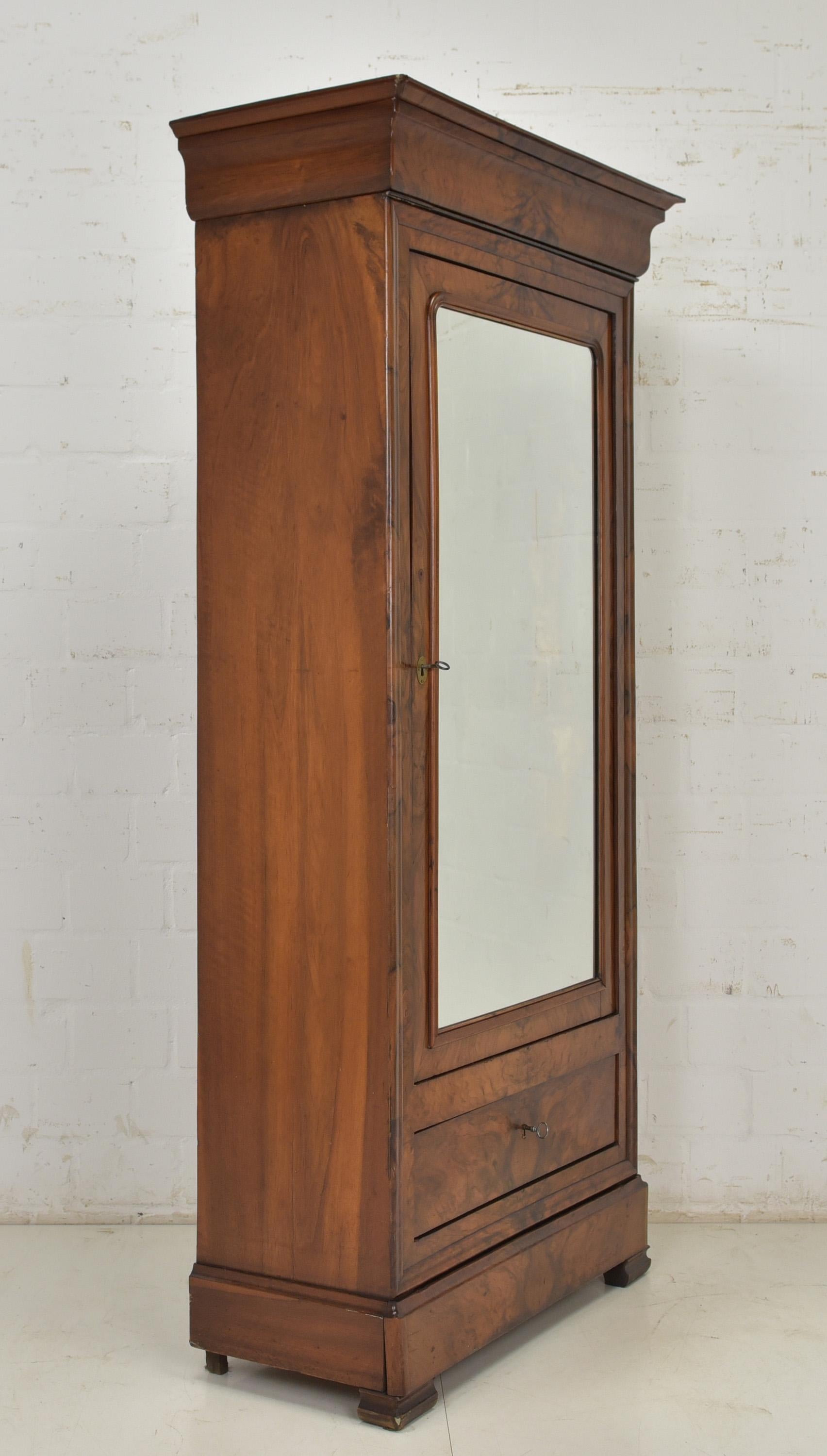 Antique Restored Walnut Louis Philippe Hallway Cabinet 4