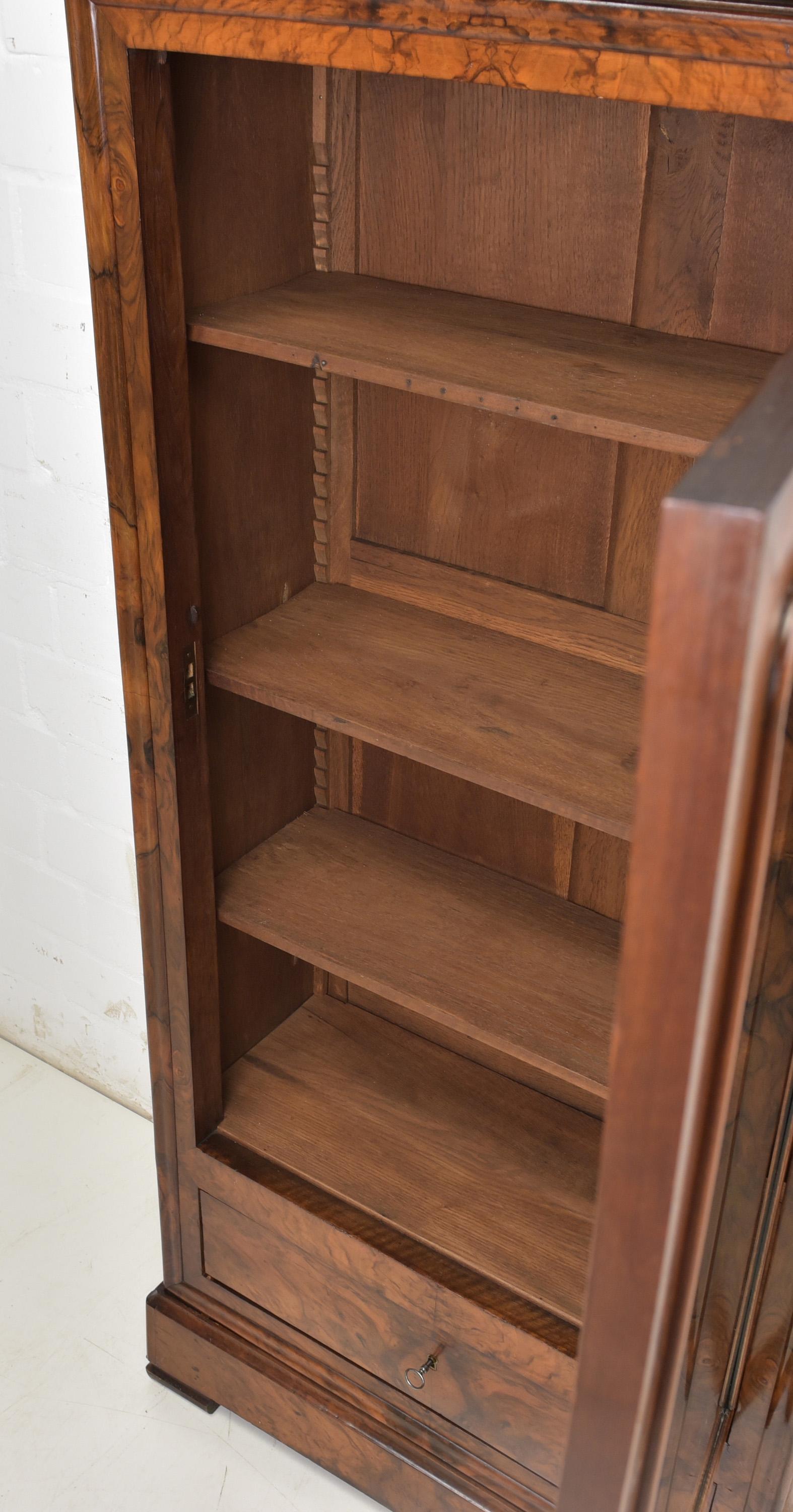 European Antique Restored Walnut Louis Philippe Hallway Cabinet