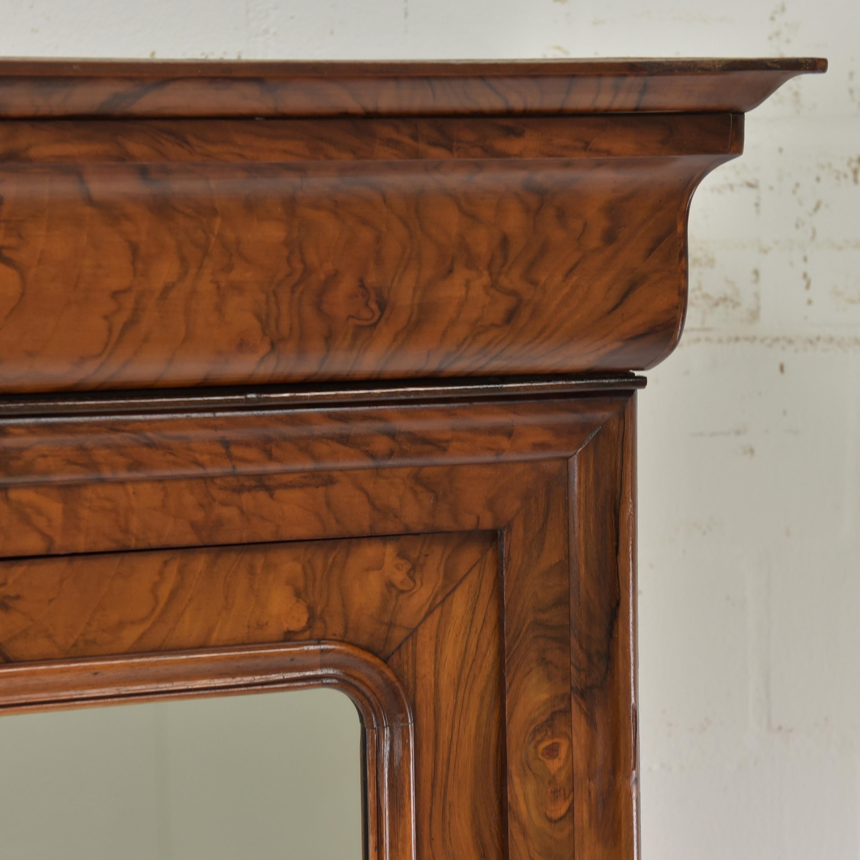Antique Restored Walnut Louis Philippe Hallway Cabinet 1
