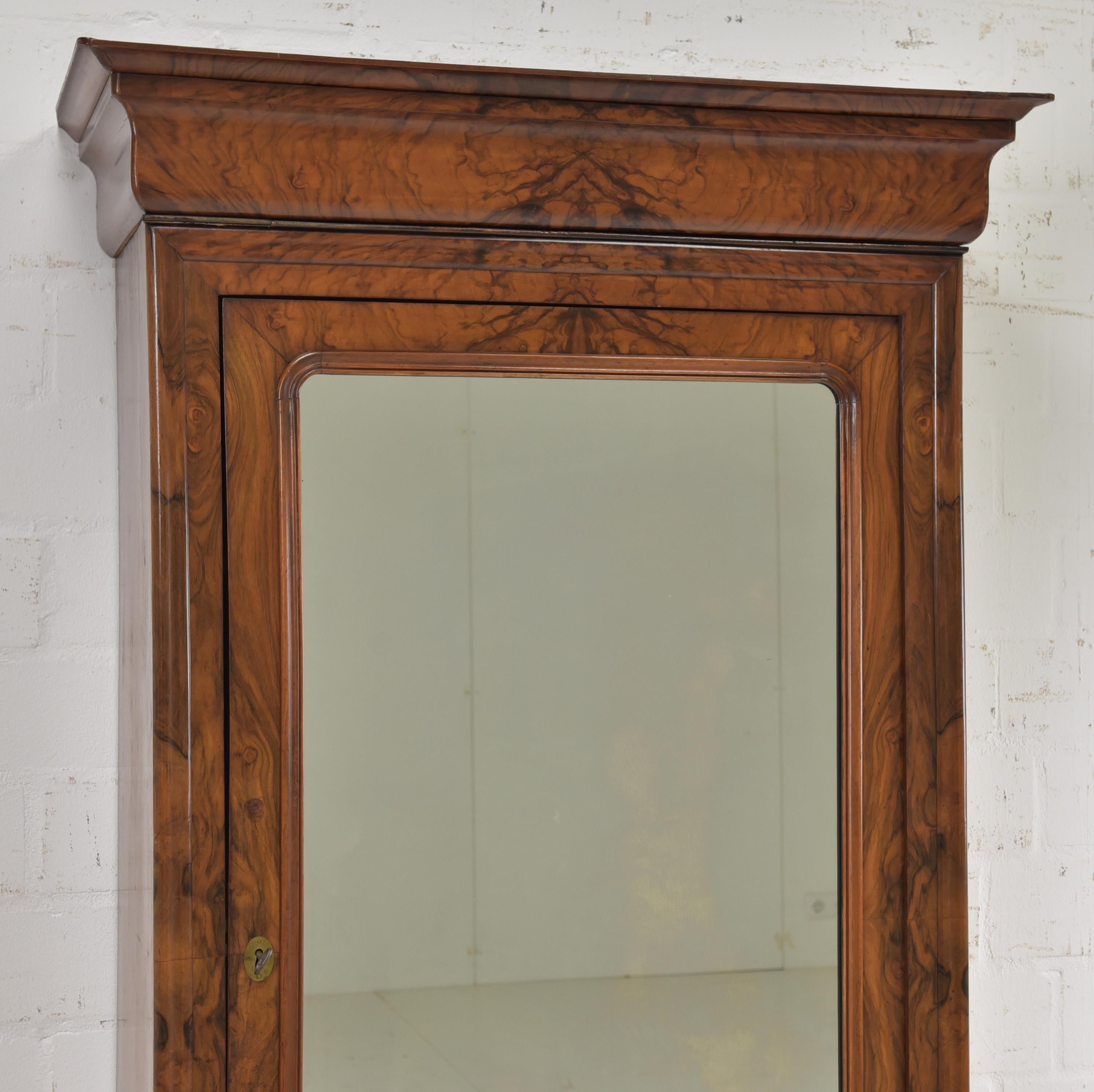 Antique Restored Walnut Louis Philippe Hallway Cabinet 2
