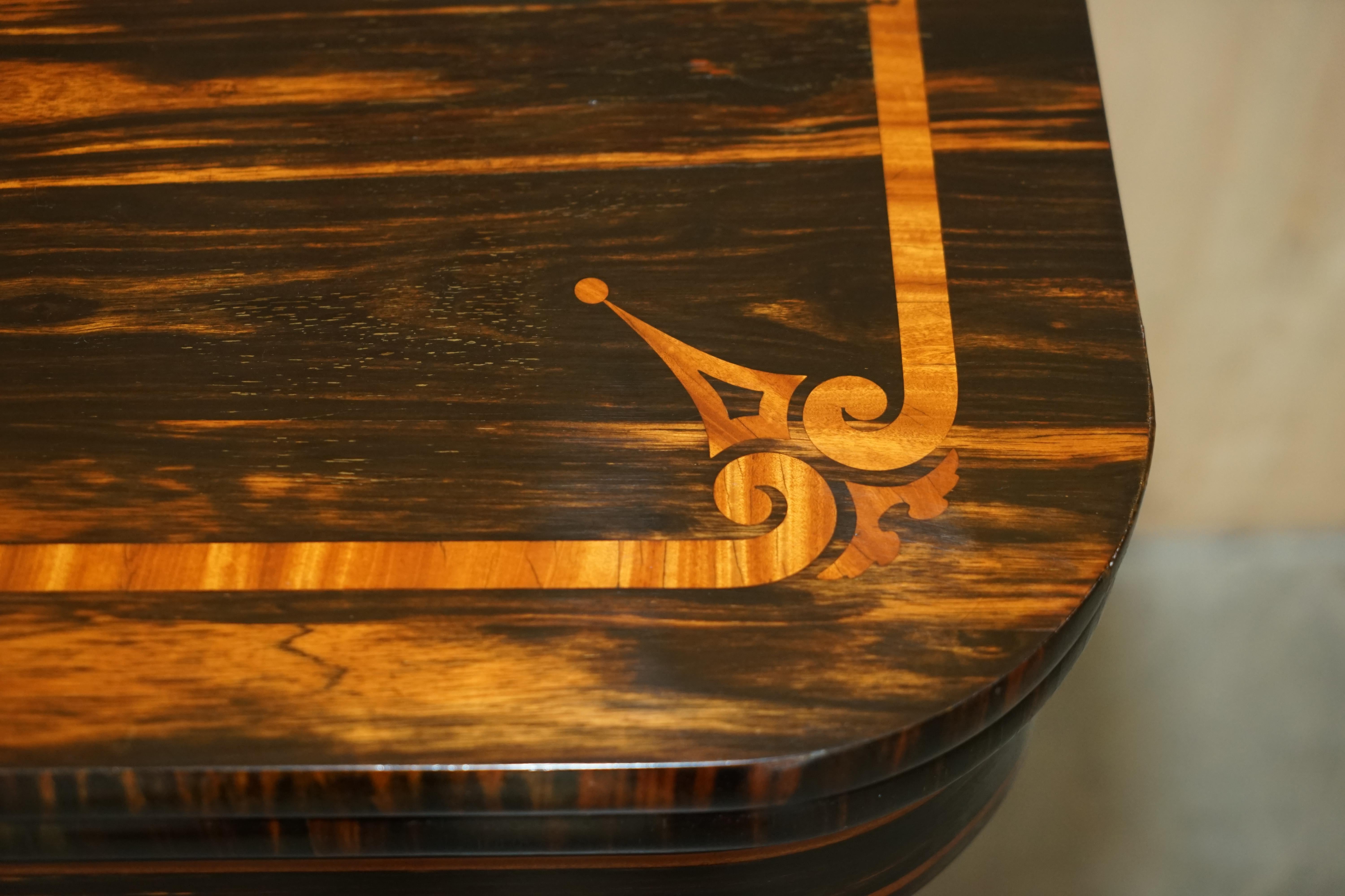 Antique Restored William IV circa 1830 Coromandel Occasional Games Cards Table For Sale 7
