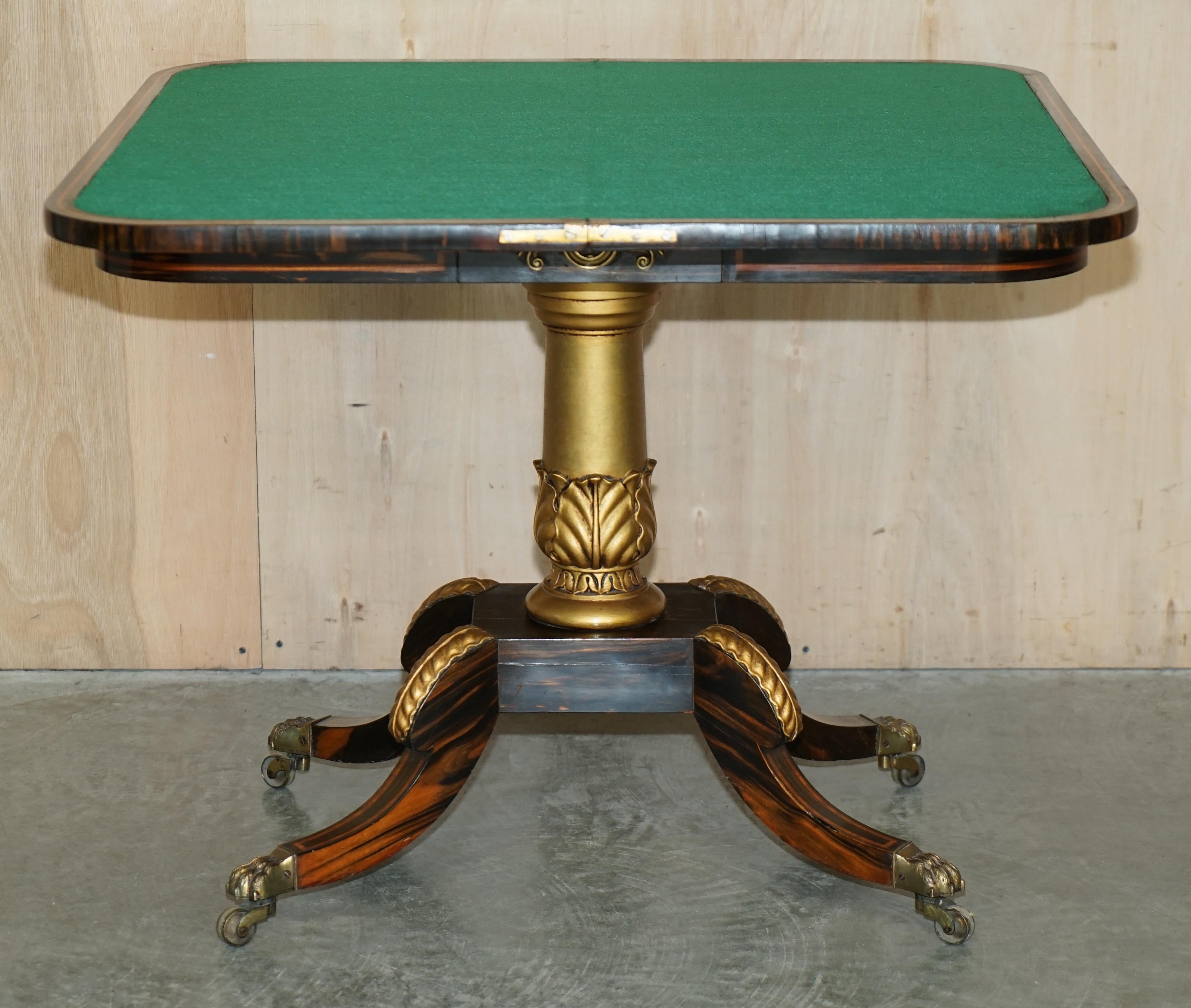 Antique Restored William IV circa 1830 Coromandel Occasional Games Cards Table For Sale 12