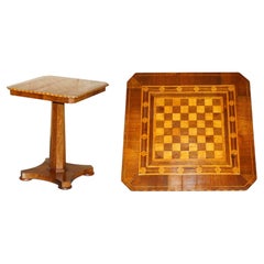 ANTiQUE RESTORED WILLIAM IV CIRCA 1830 HARDWOOD & WALNUT WOOD CHESSBOARD TABLE
