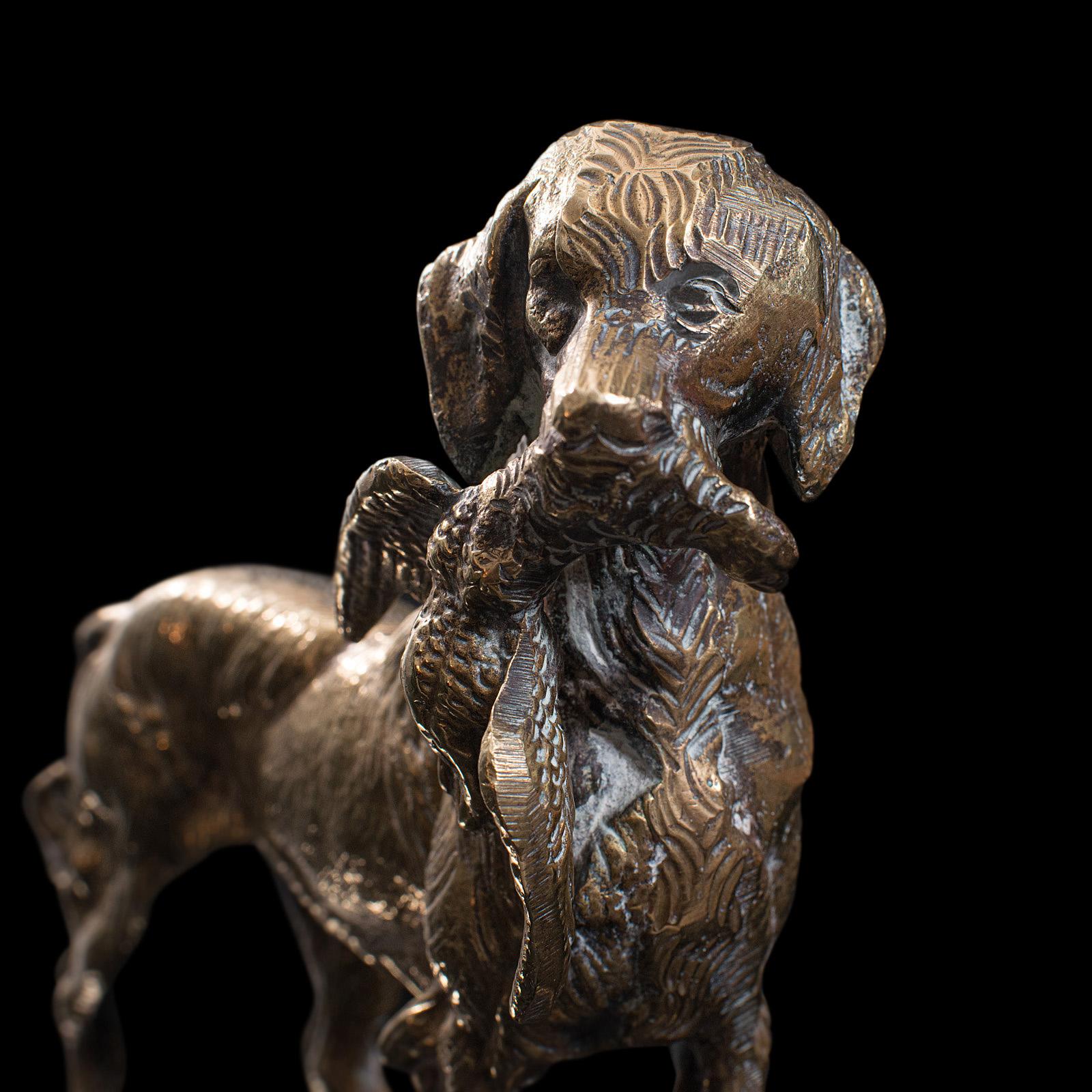 Antique Retriever Statue, English, Brass, Decorative, Dog Ornament, Victorian 6