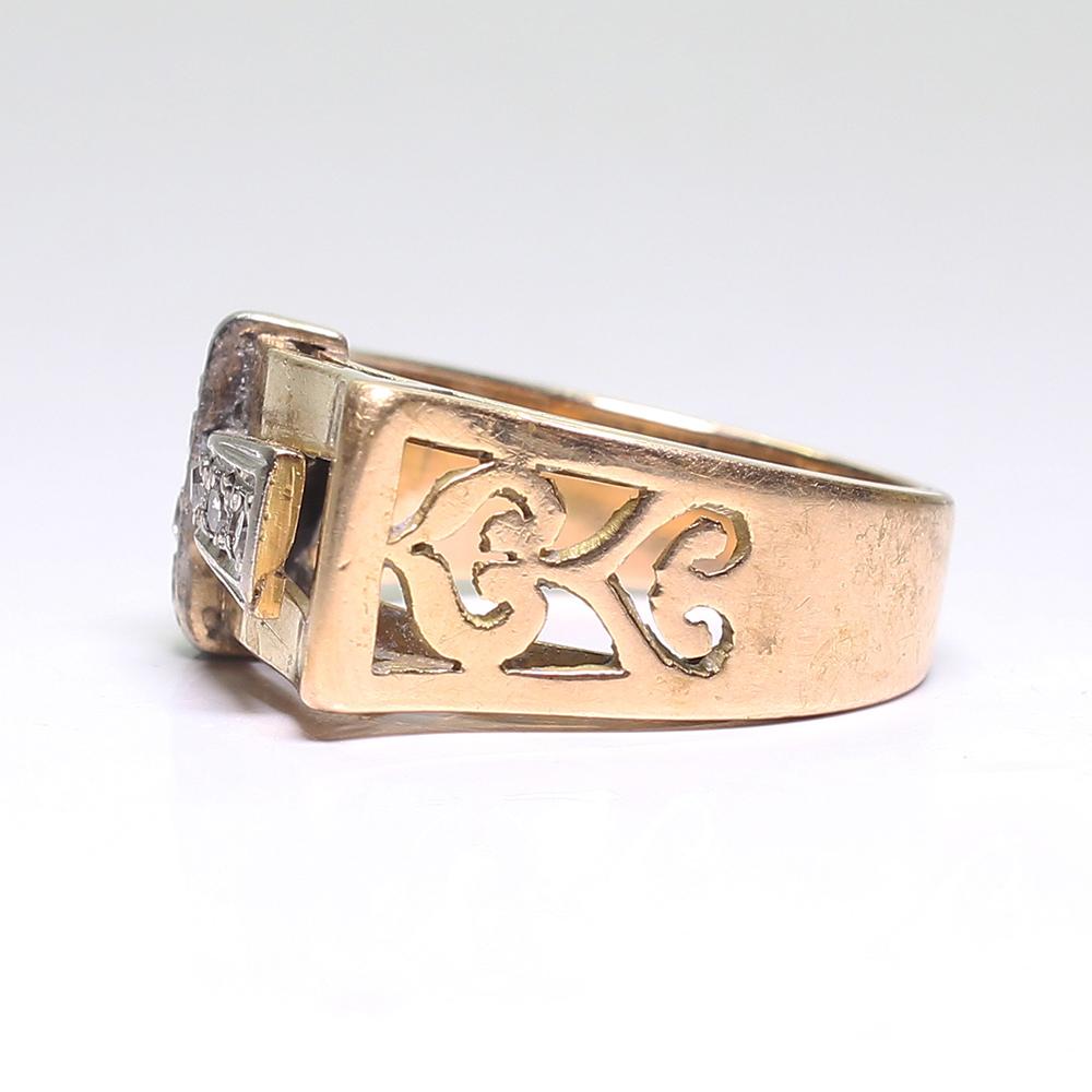 Antique Retro 18 Karat Gold Diamond Ring 1