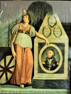 Antike, rückseitig bedruckte Gedenktafel für den Tod von Admiral Lord Nelson
