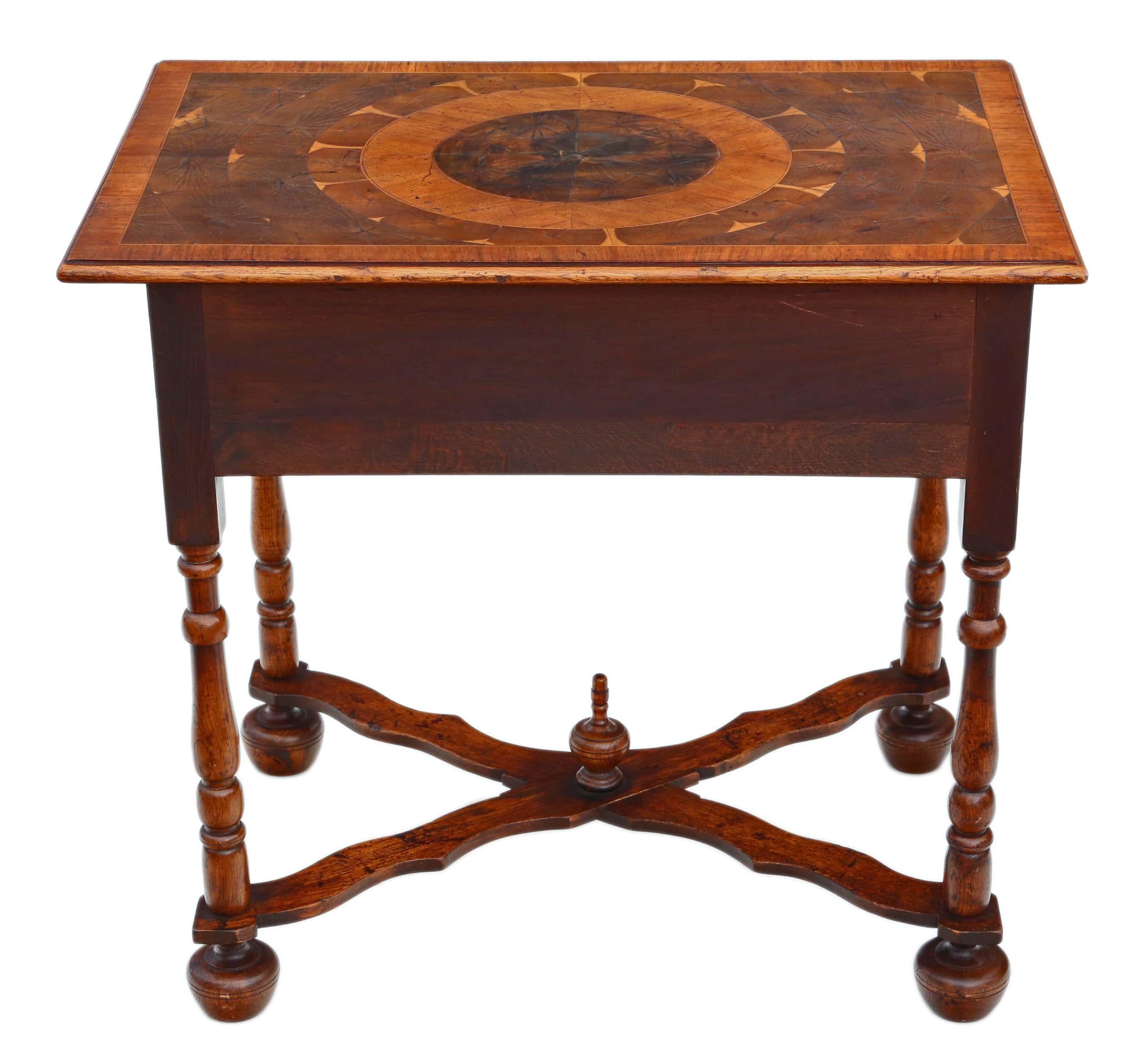 Antique Revive Queen Anne Walnut Writing Side Occasional Table Desk C1950 en vente 5