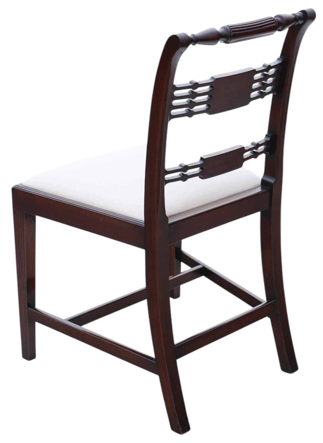 Antique Revival Set of 8 Regency Mahogany Dining Chairs (6 + 2 Carvers) – c.1940 For Sale 5