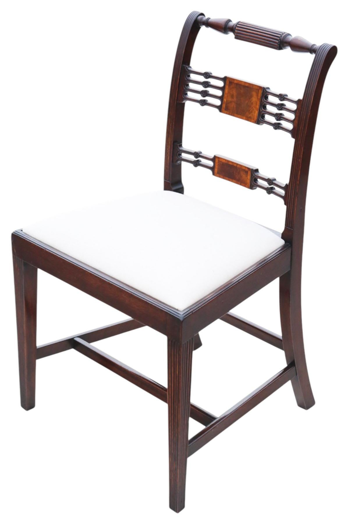 Antique Revival Set of 8 Regency Mahogany Dining Chairs (6 + 2 Carvers) – c.1940 For Sale 3